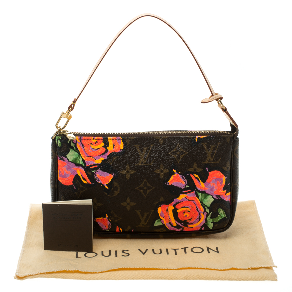 Louis Vuitton Monogram Canvas Limited Edition Stephen Sprouse Roses  Pochette Accessoires
