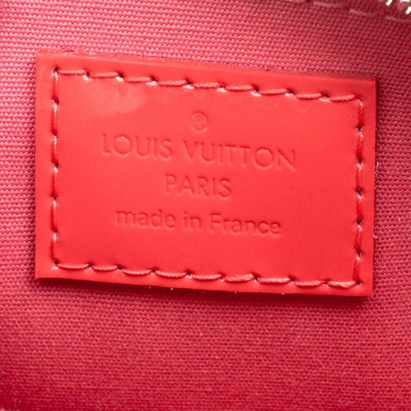 Louis Vuitton Griotte & Amarante Monogram Vernis Rayures Alma BB  QJB06Y4LU2028