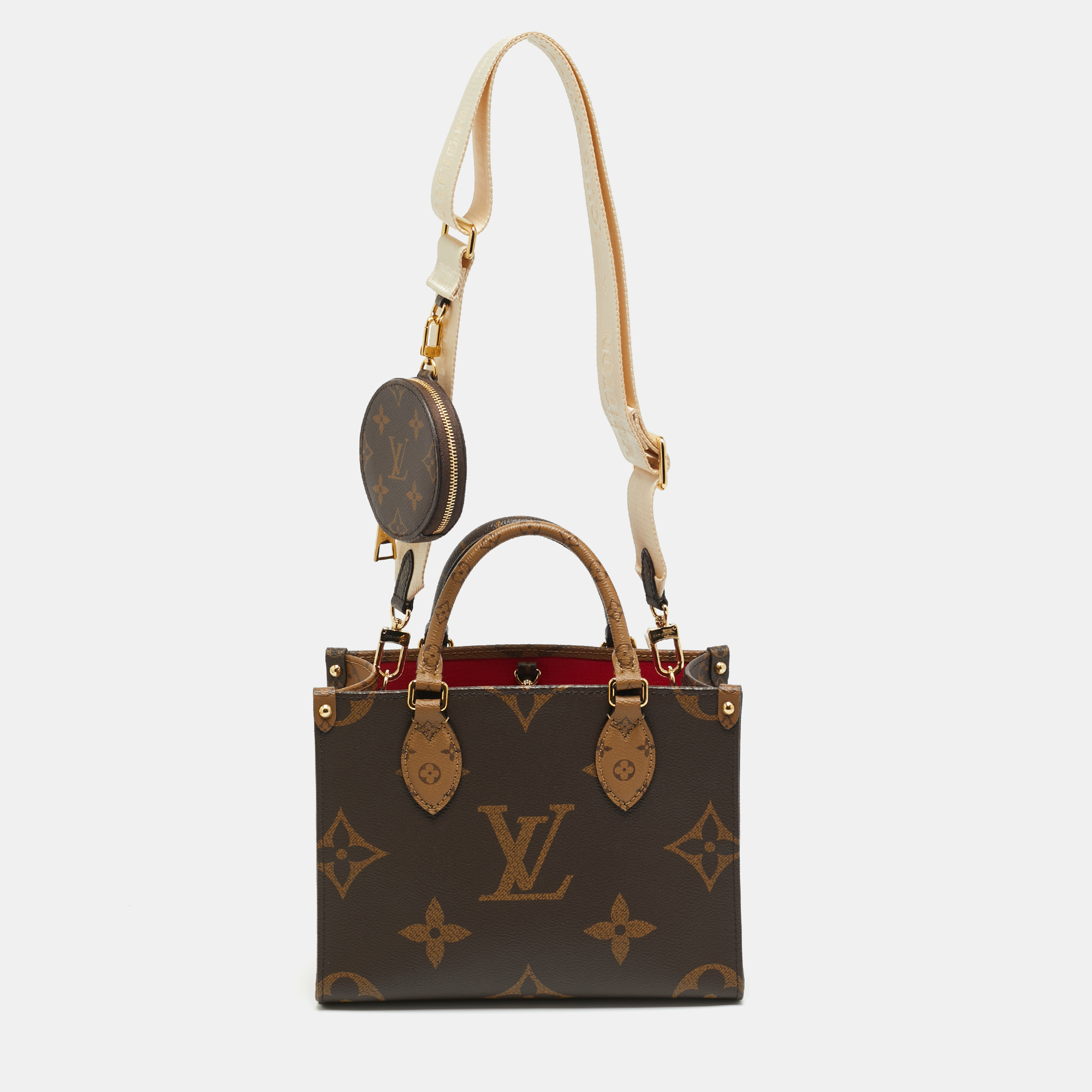 

Louis Vuitton Monogram Giant Reverse Canvas Onthego PM Bag, Brown