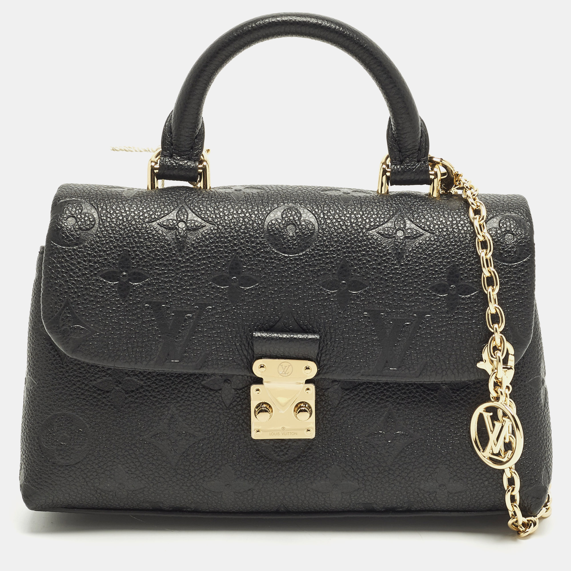 

Louis Vuitton Madeleine Nano Black Monogram Empreinte Leather Top Handle Bag