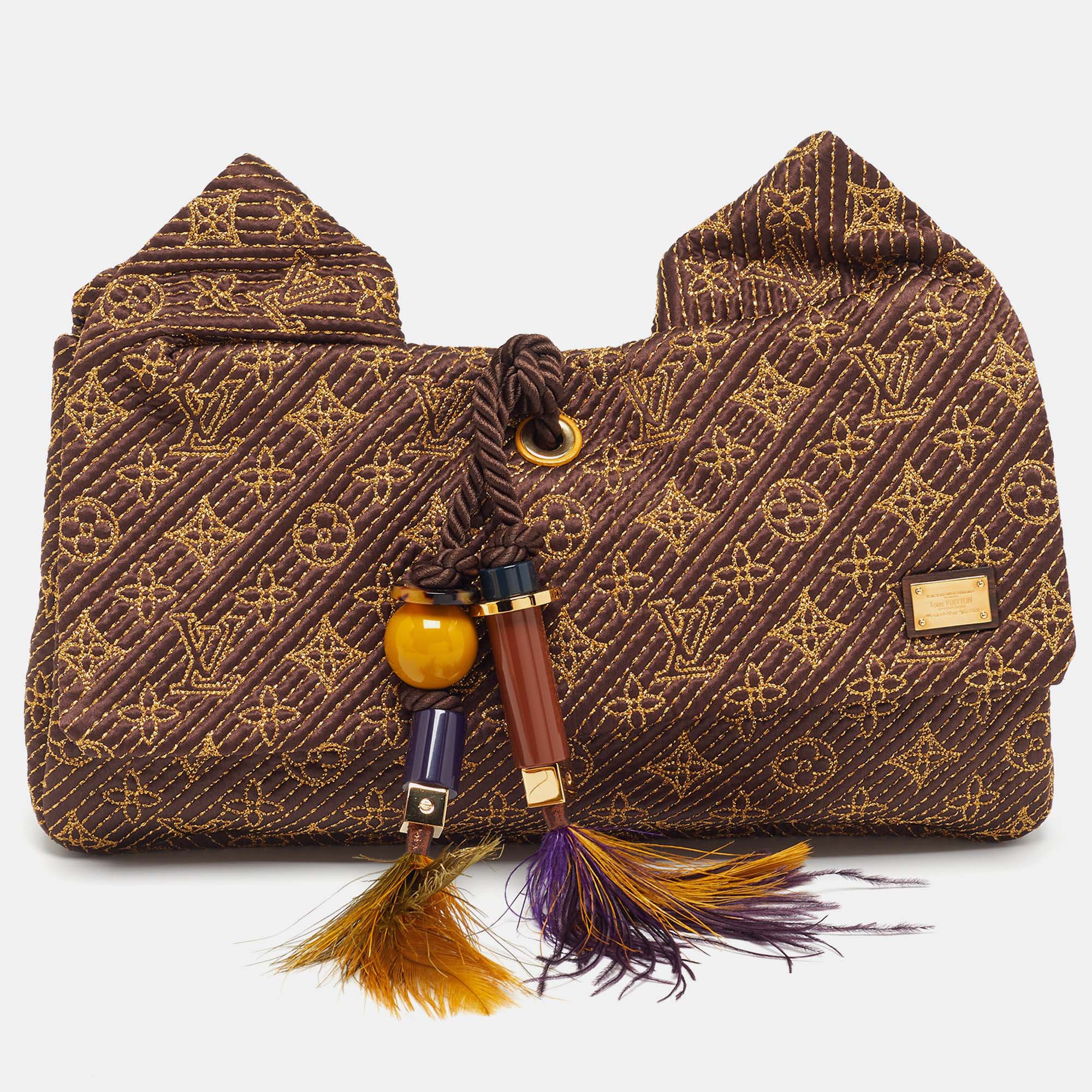 

Louis Vuitton Metisse African Queen Coconut Monogram Clutch, Brown