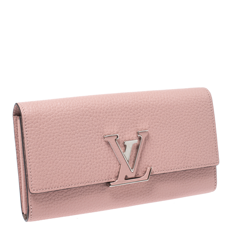 Louis Vuitton Pink 2020 Leather Capucines Compact Wallet