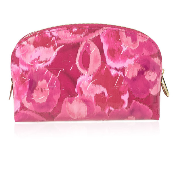 LOUIS VUITTON Vernis Ikat Cosmetic Pouch Rose Velours 192191