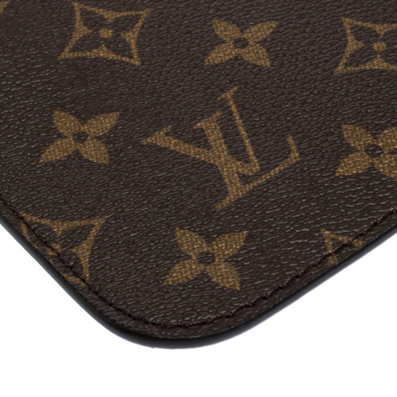 Neverfull cloth clutch bag Louis Vuitton Brown in Cloth - 21987460