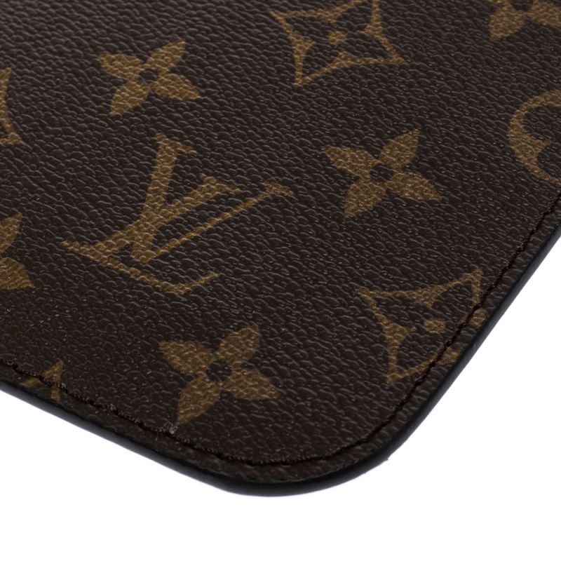 Neverfull clutch bag Louis Vuitton Brown in Cotton - 30746669