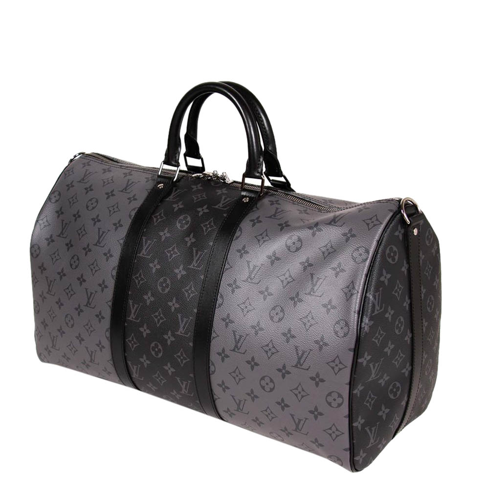 

Louis Vuitton Monogram Eclipse Canvas Reverse Keepall Bandouliere 50 Bag, Black