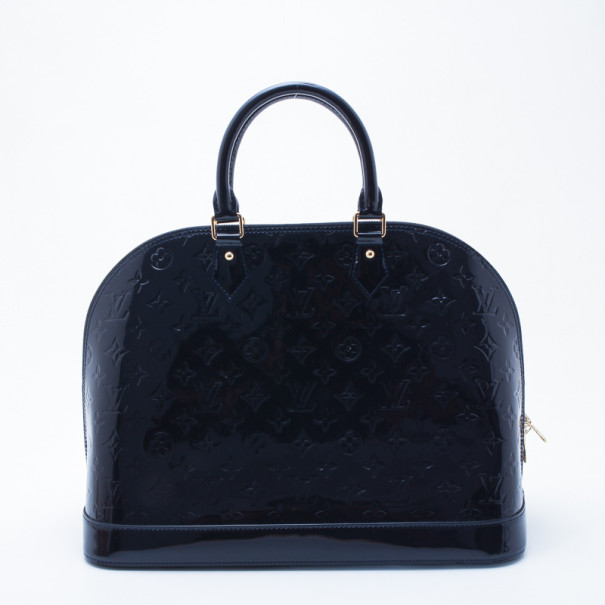 Louis Vuitton Bleu Infini Monogram Vernis Alma GM Satchel Handbag