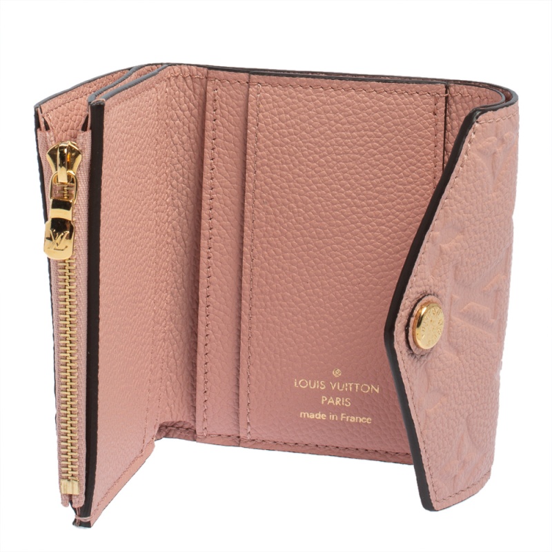 

Louis Vuitton Rose Poudre Monogram Empreinte Leather Zoe Wallet, Pink
