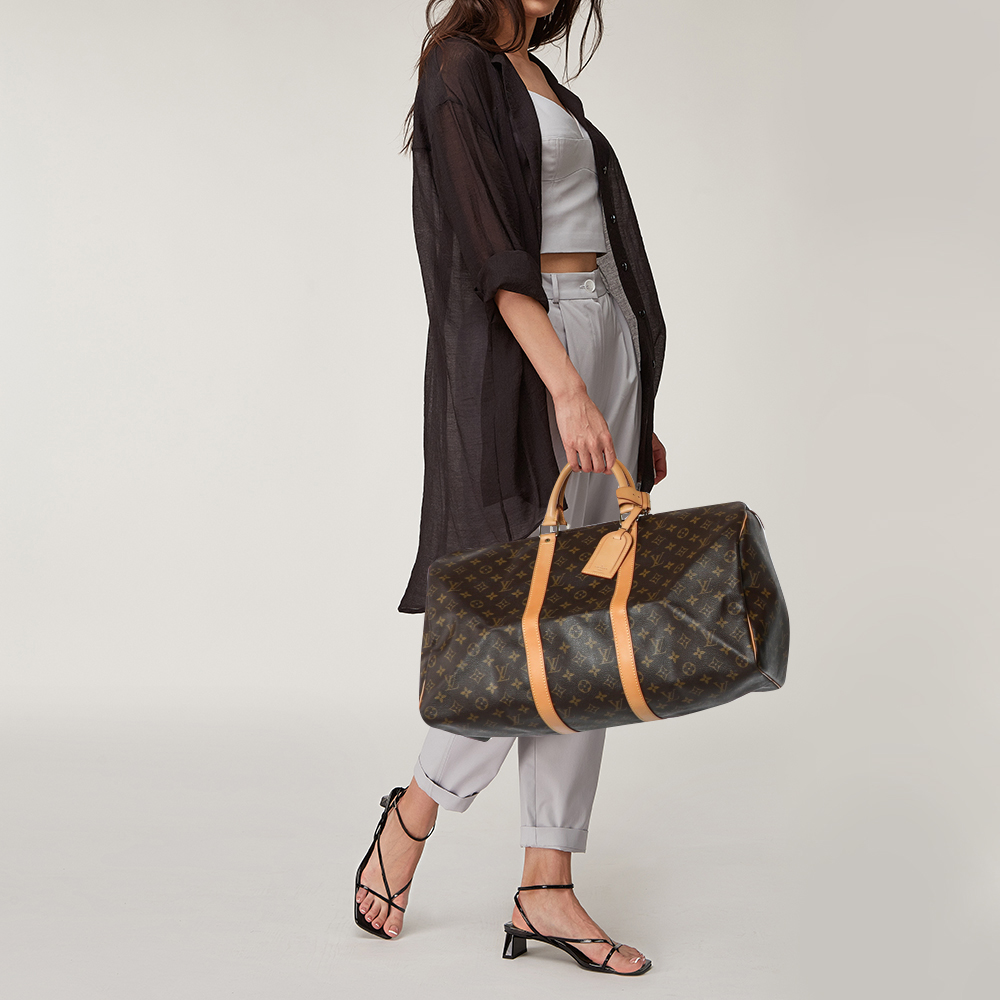 

Louis Vuitton Monogram Canvas Keepall Bandouliere 50 Bag, Brown