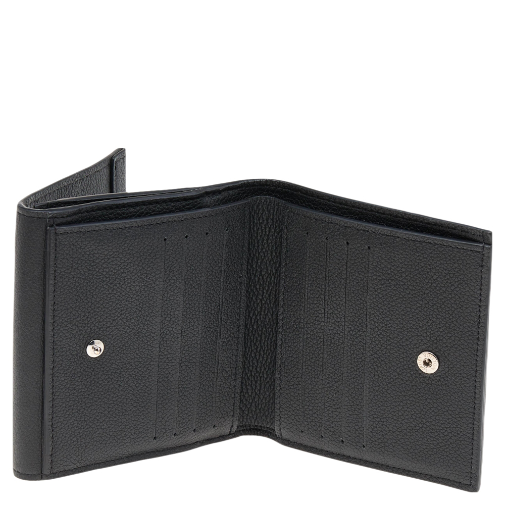 

Louis Vuitton Black Leather LockMe II Compact Wallet