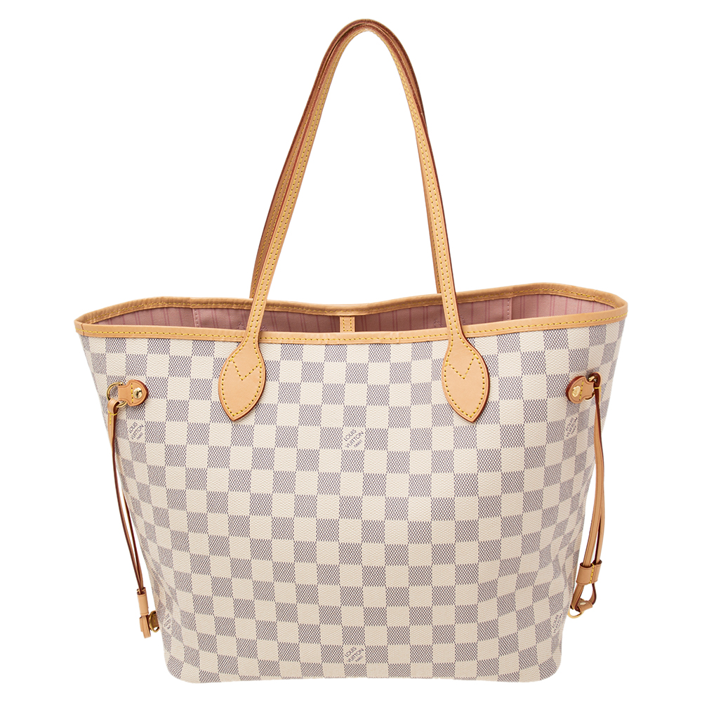 Pre Owned Louis Vuitton Damier Azur Canvas Neverfull MM Bag