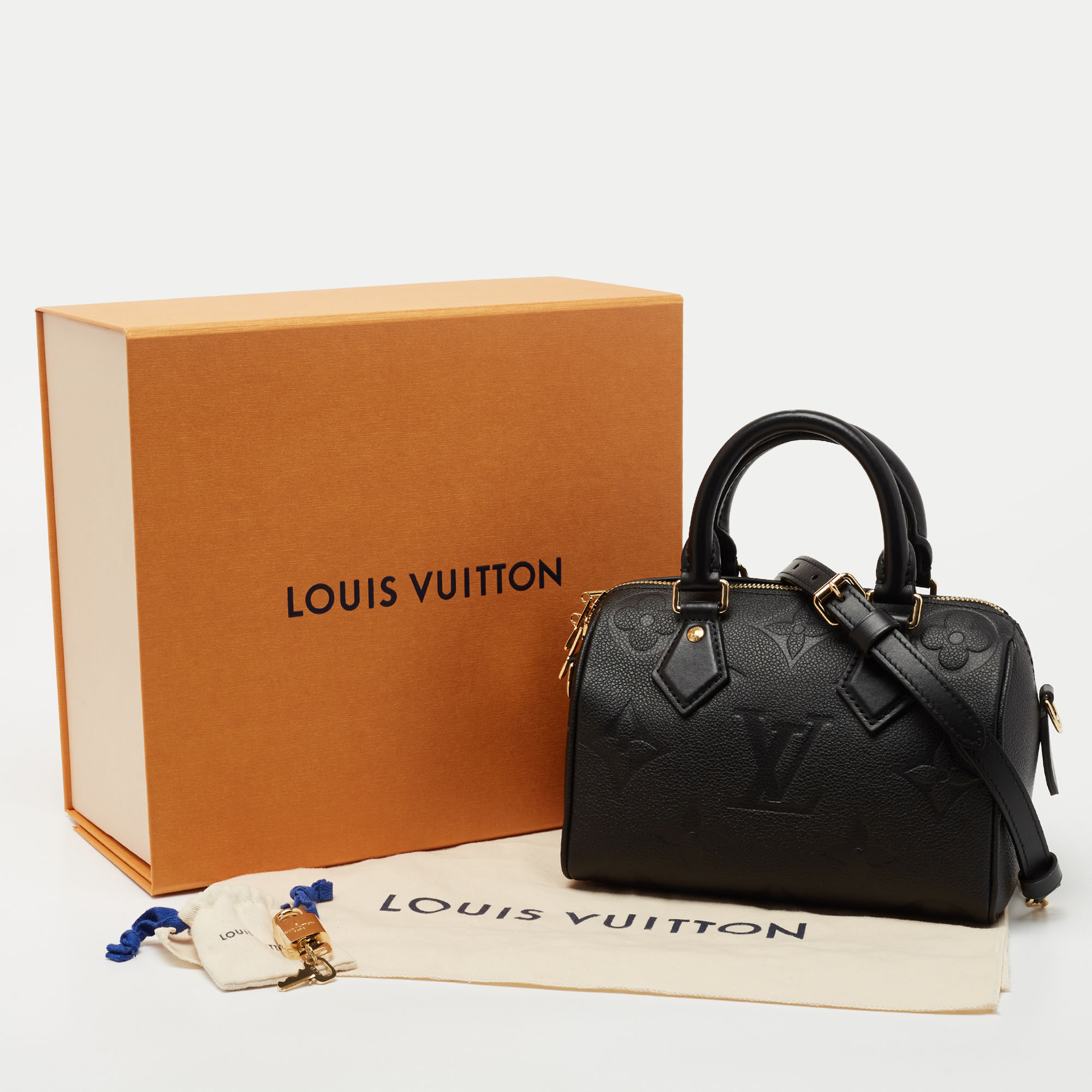 LOUIS VUITTON Monogram Speedy Bandouliere 20 Black 1305859