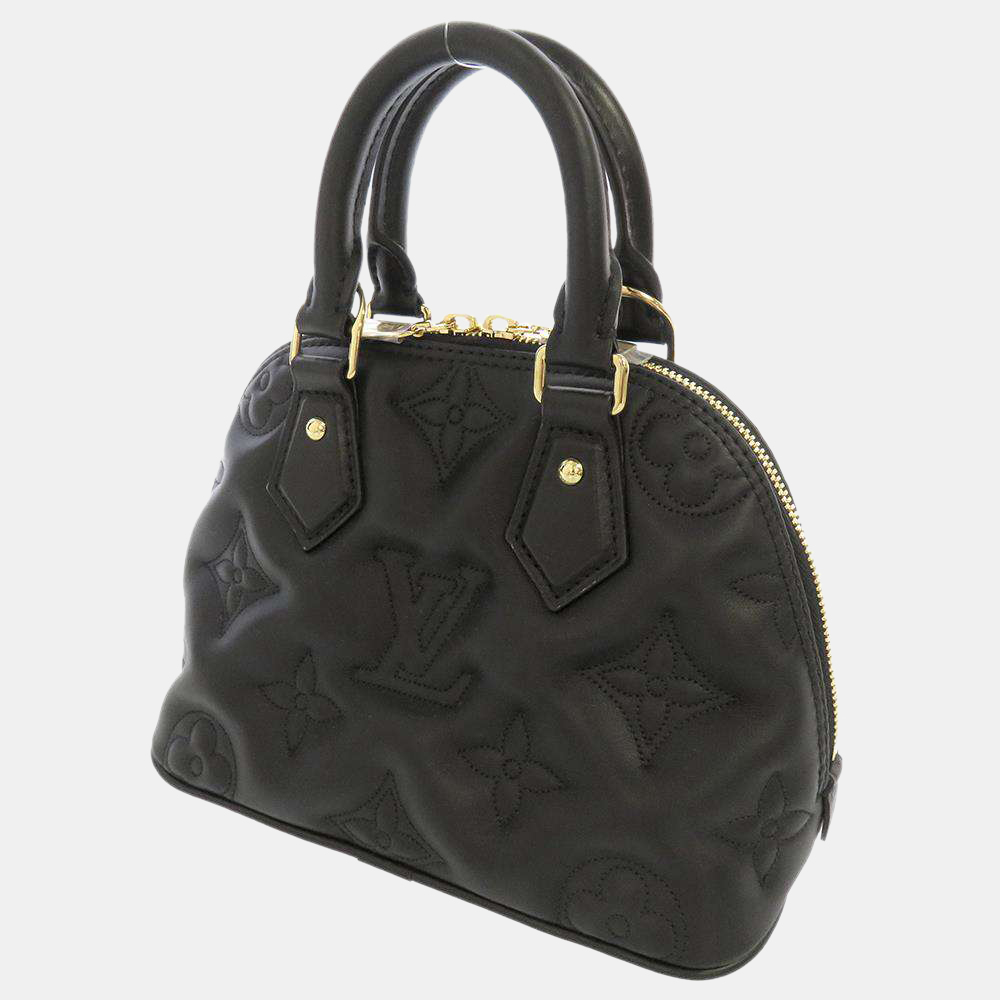 

Louis Vuitton Black Bubble Lamb Leather Alma BB Satchel Bag