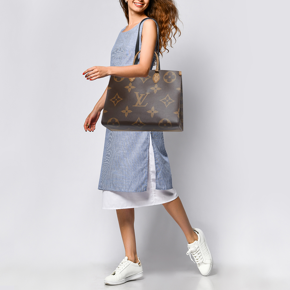 

Louis Vuitton Reverse Monogram Canvas Giant Onthego GM Bag, Brown