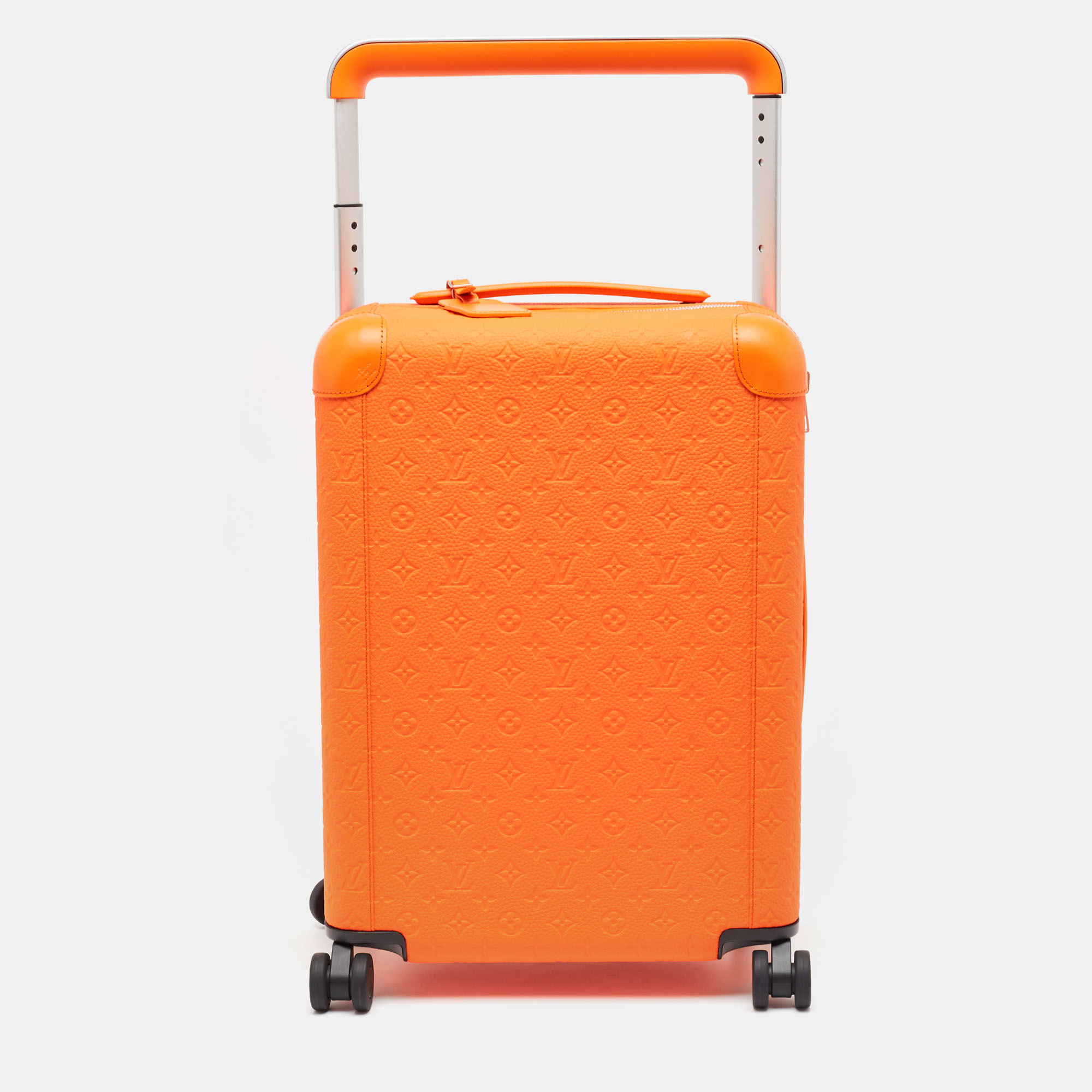 Pre-owned Louis Vuitton Orange Empreinte Leather Horizon 55 Suitcase
