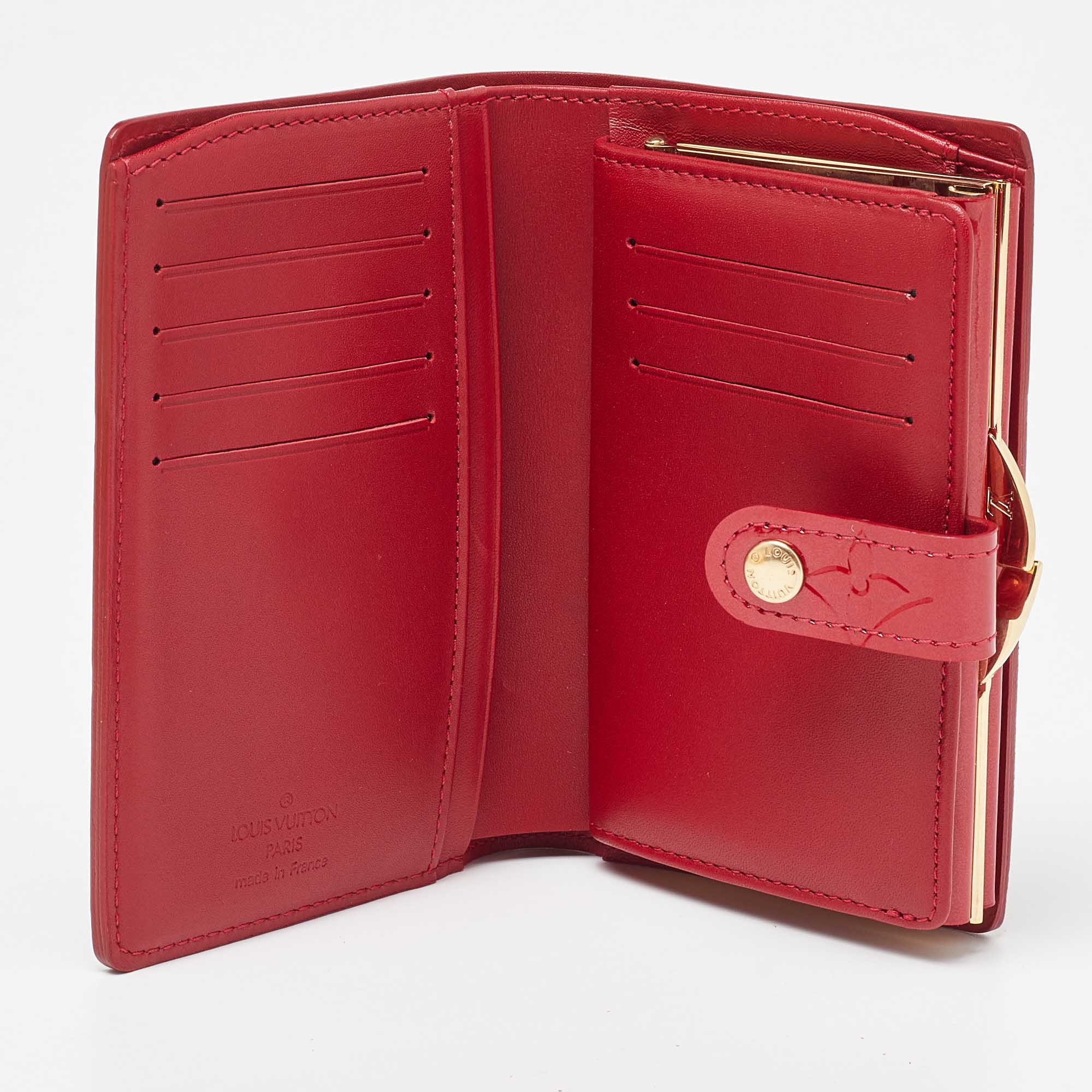 

Louis Vuitton Pomme D’amour Monogram Vernis Portefeuille Viennois Wallet, Red