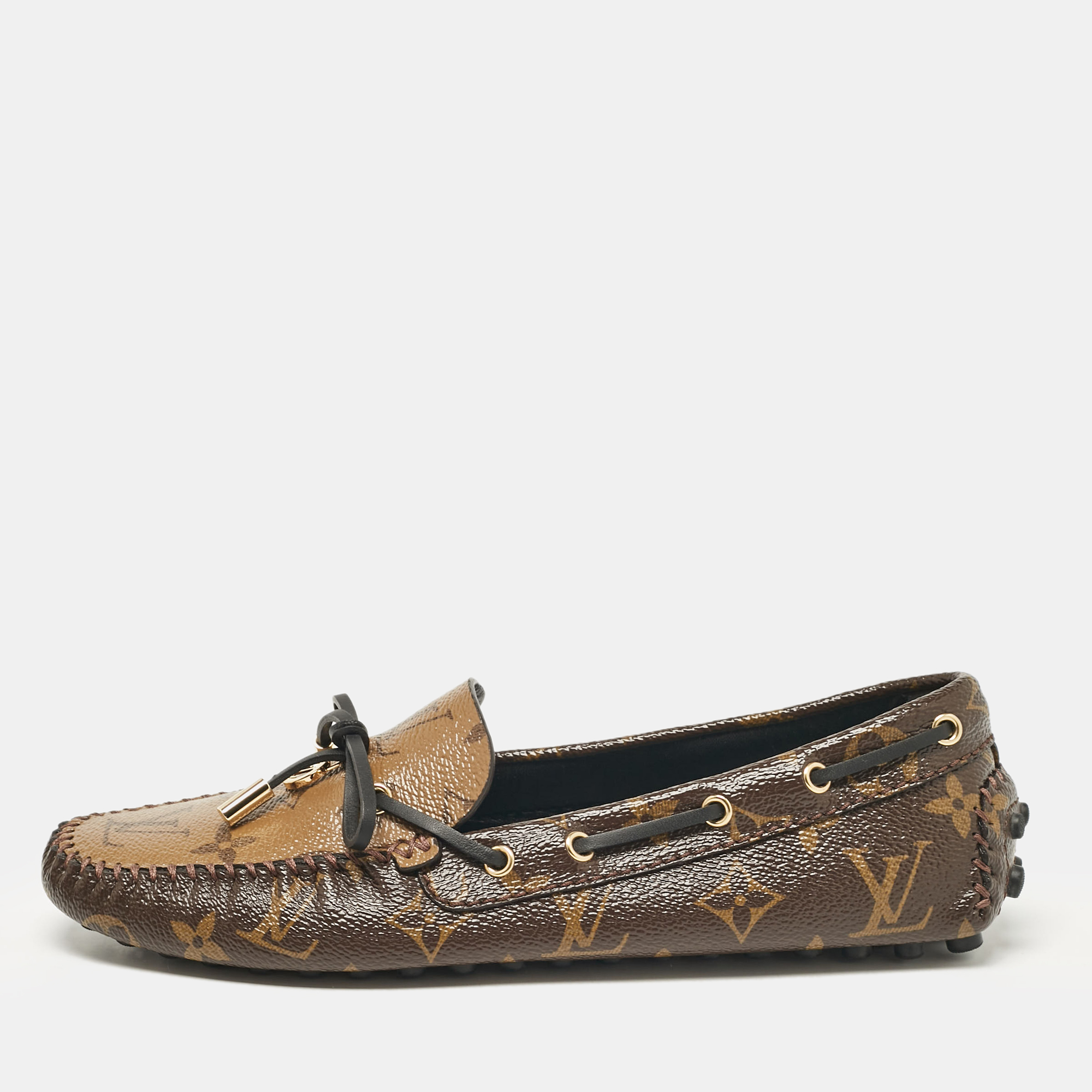 

Louis Vuitton Brown Monogram Canvas Gloria Loafers Size