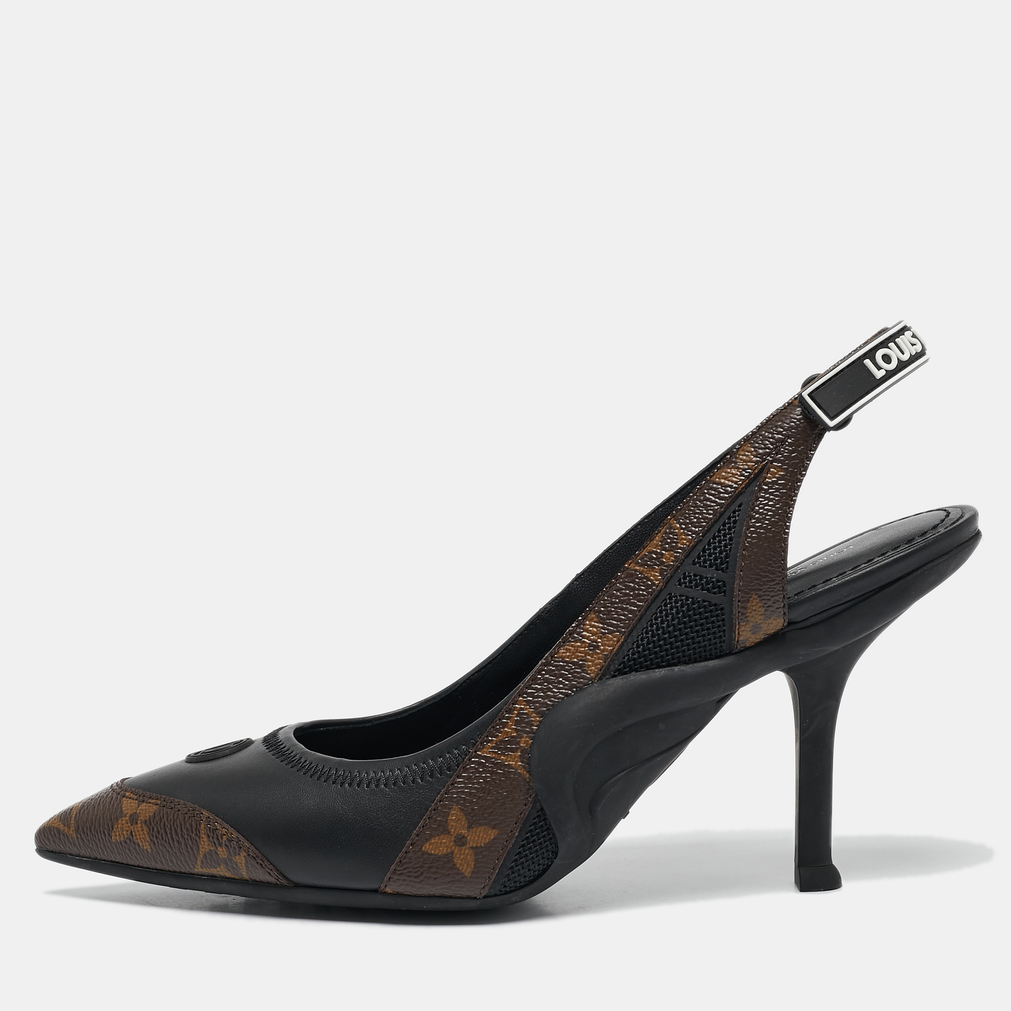 

Louis Vuitton Monogram Canvas and Leather Archlight Slingback Pumps Size, Brown