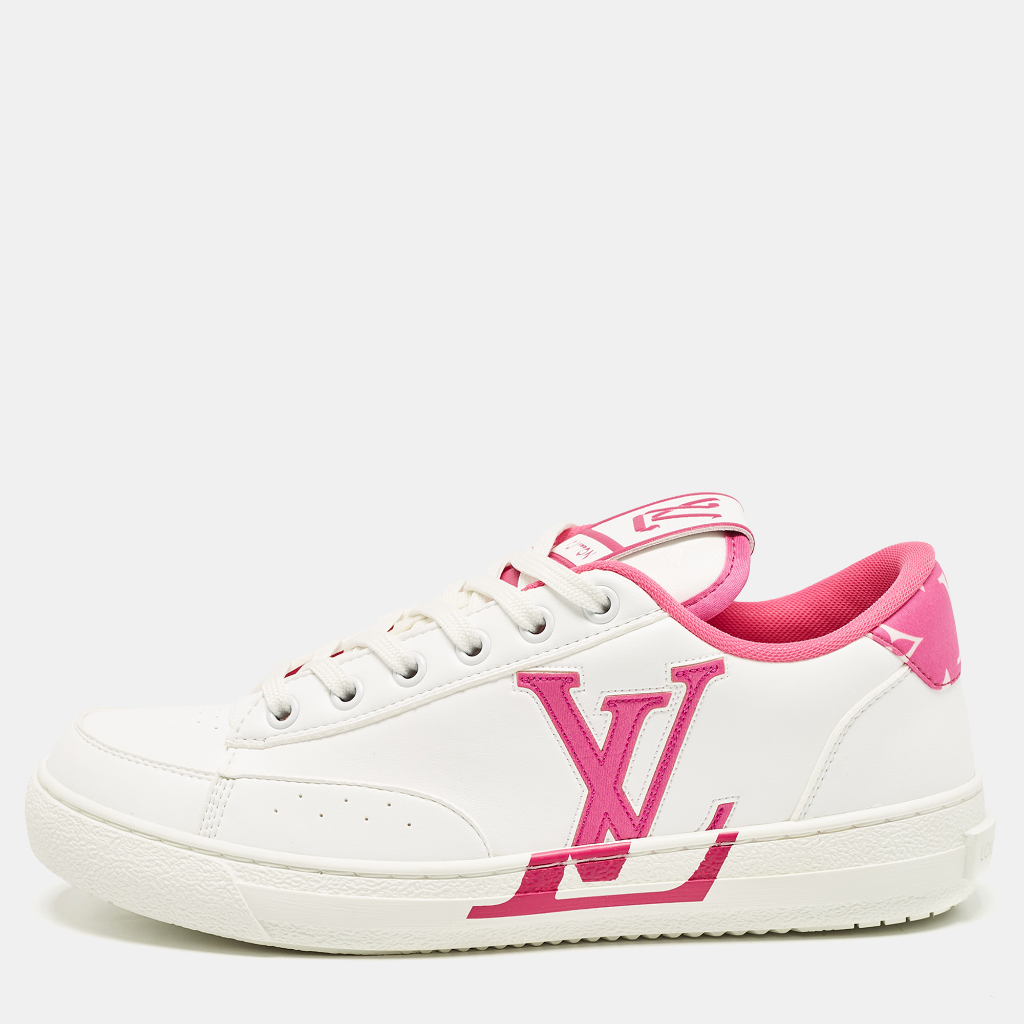 

Louis Vuitton Fuchsia/White Leather Charlie Low Top Sneakers Size, Pink