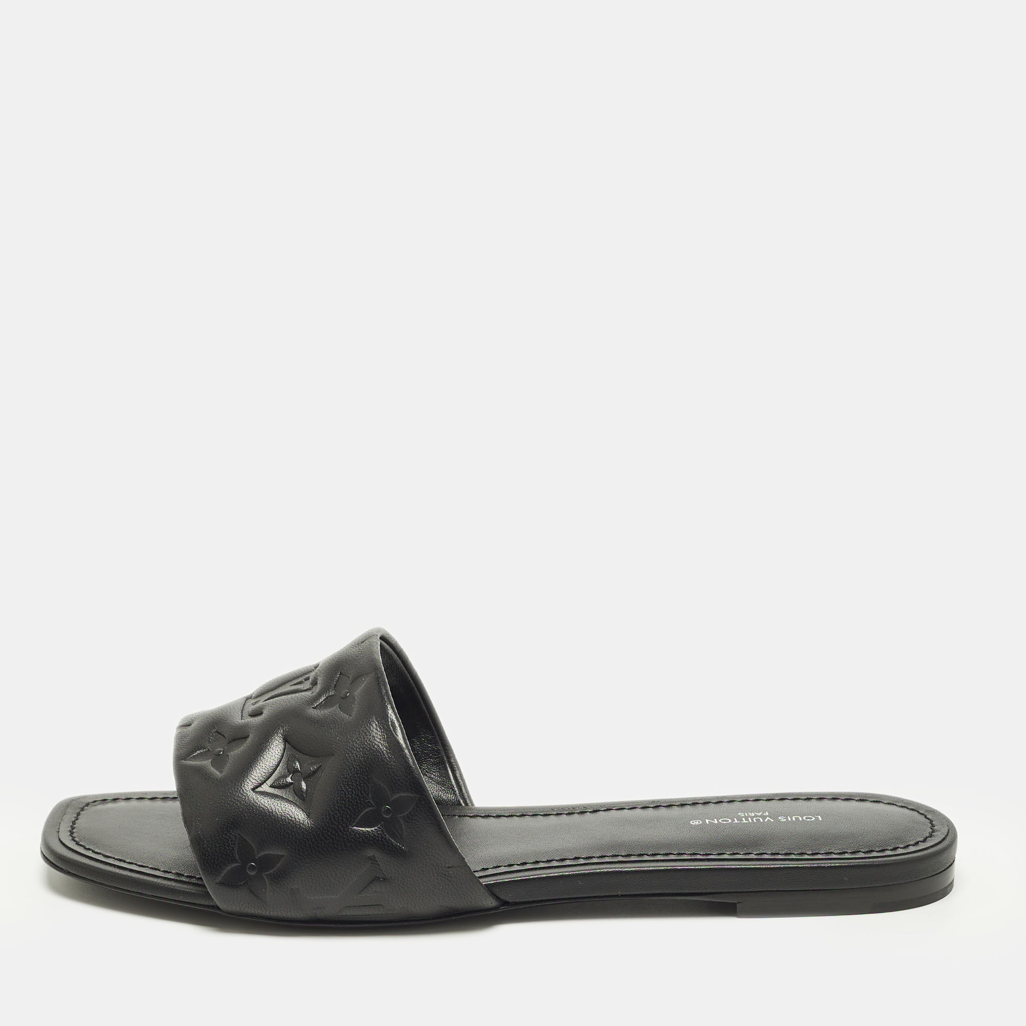 

Louis Vuitton Revival Size  Black Leather Flat Sandals