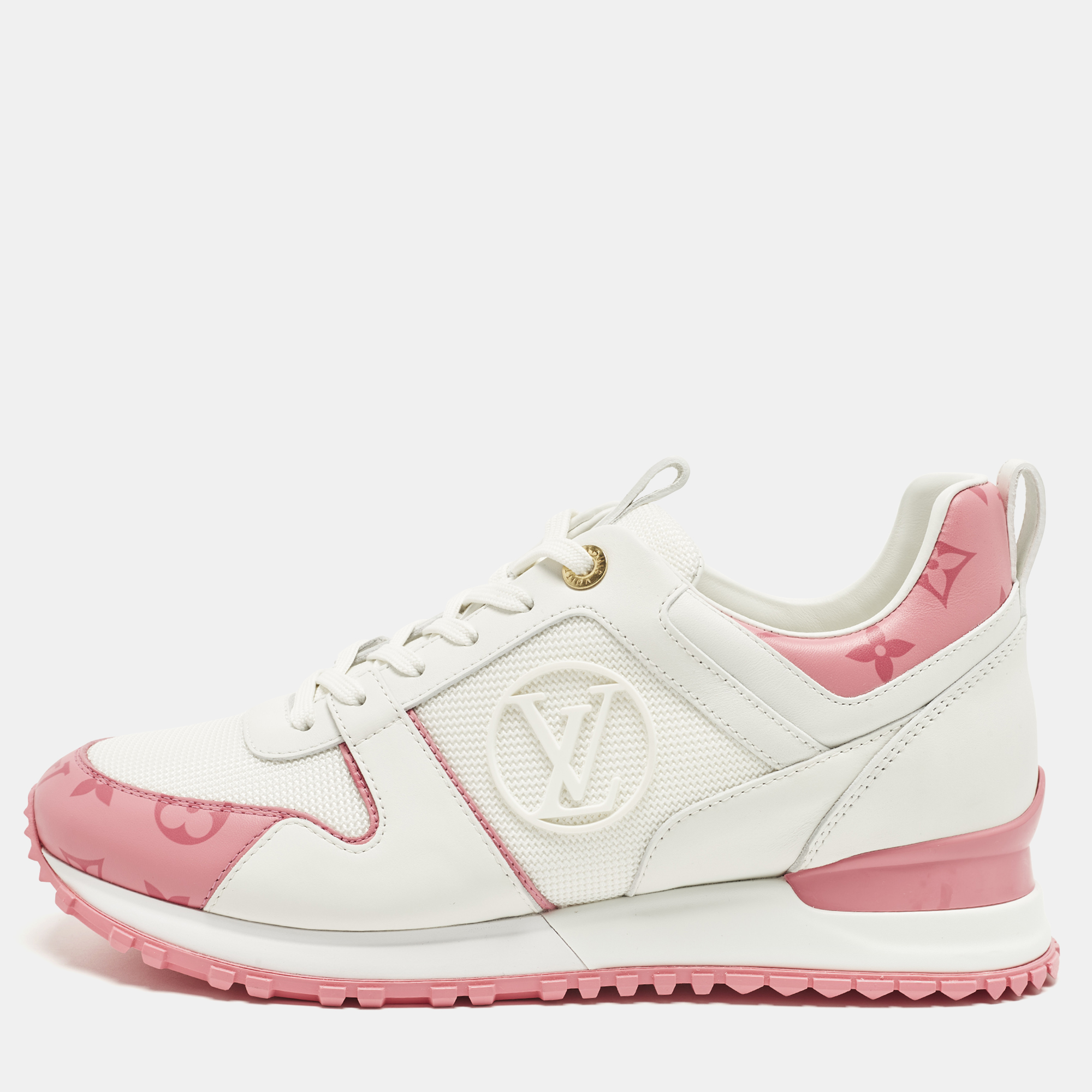 

Louis Vuitton Run Away Size  White/Pink Leather and Mesh Low Top Sneakers
