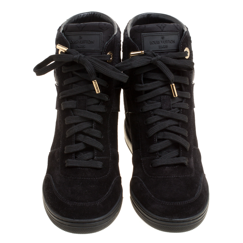 Louis Vuitton Millenium Wedge sneakers Black Suede ref.255055 - Joli Closet
