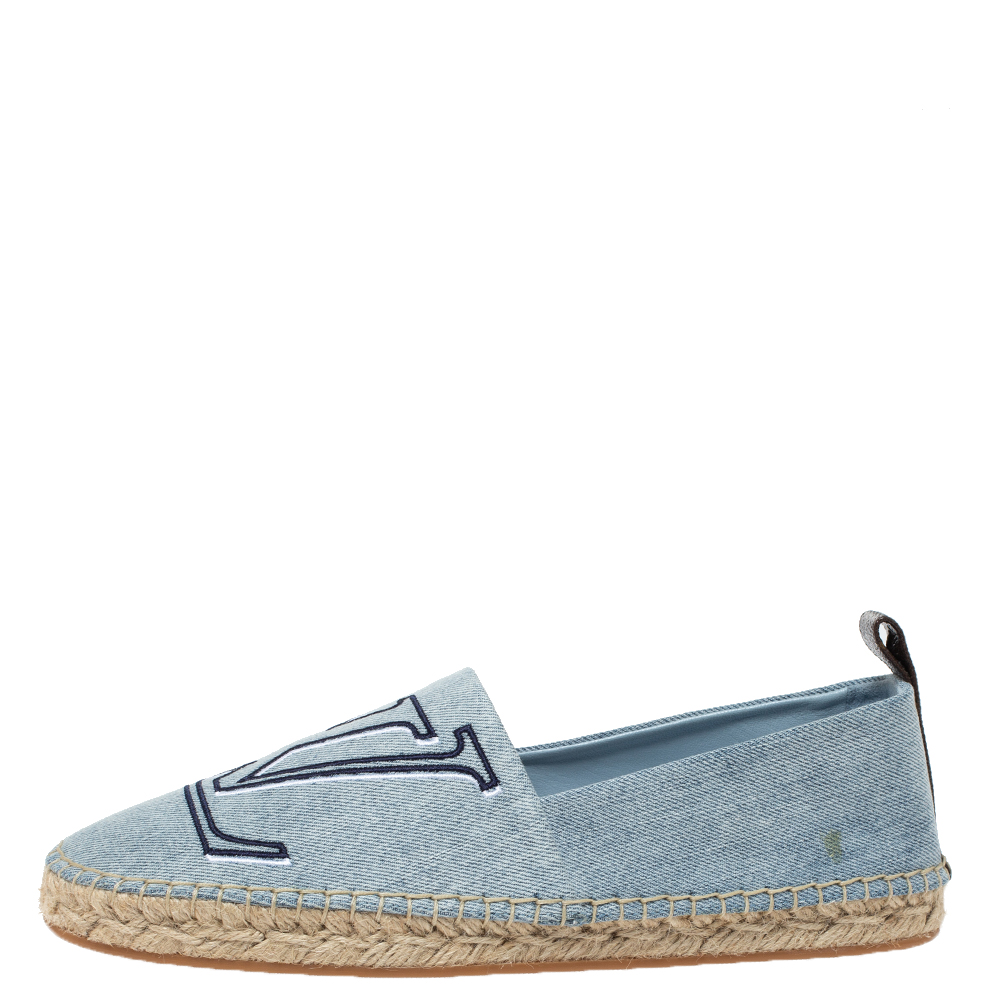 

Louis Vuitton Blue Denim Seashore Espadrille Flats Size