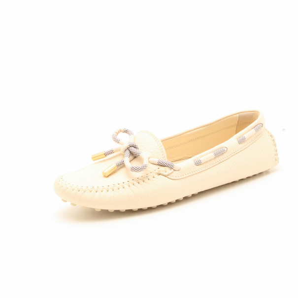 Pre Owned Louis Vuitton Damier Azur Trim Loafer Size 38