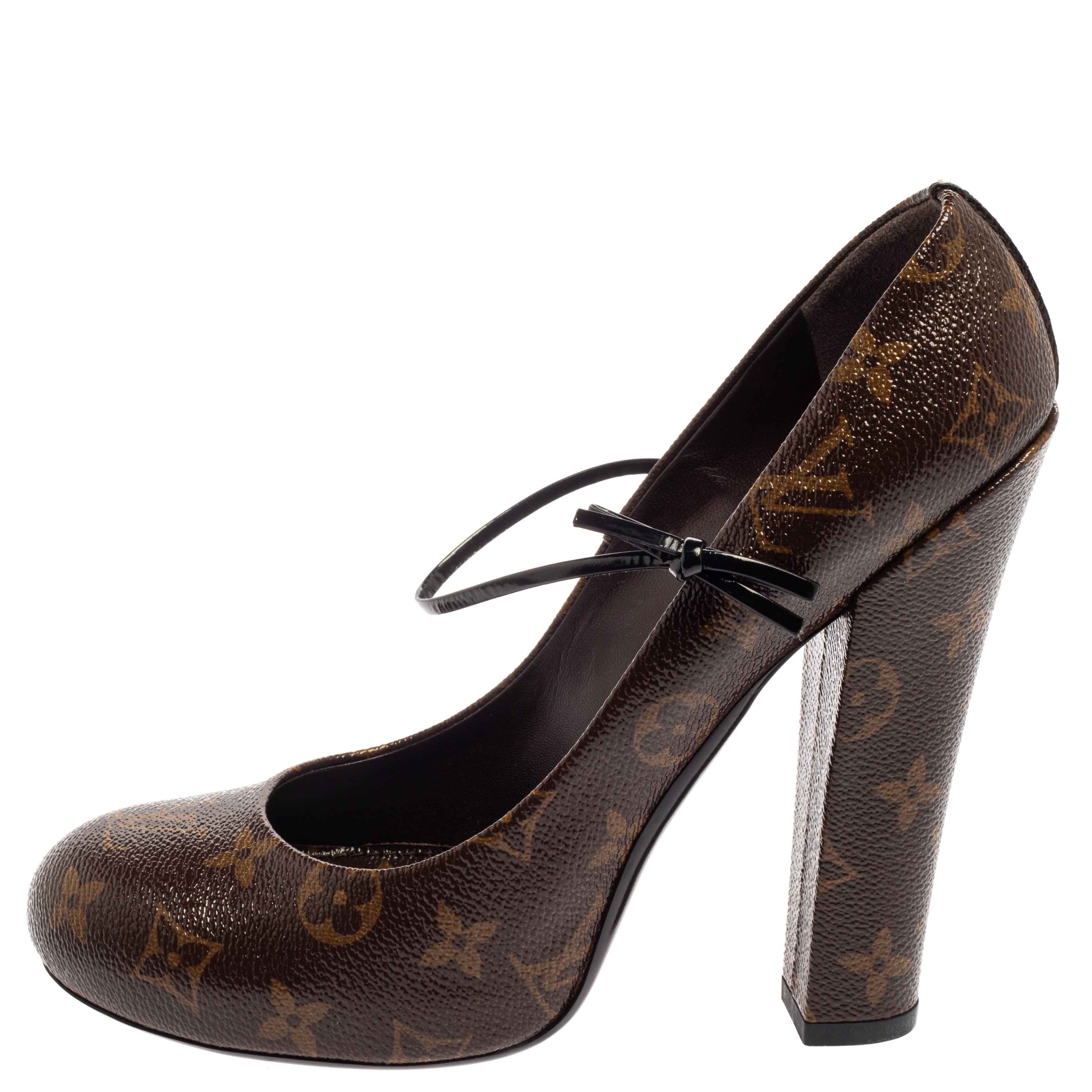 

Louis Vuitton Monogram Canvas Mary Jane Pumps Size, Brown