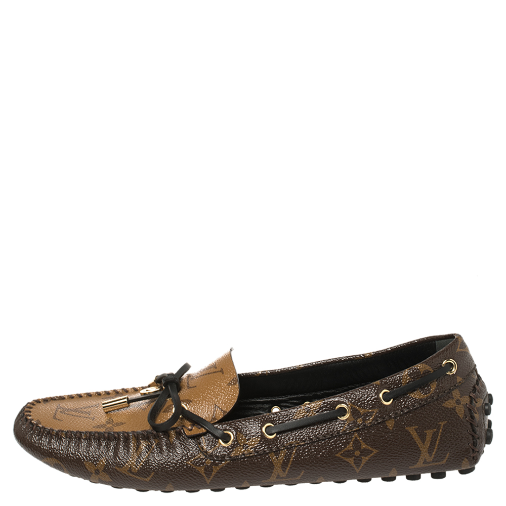 

Louis Vuitton Brown Monogram Canvas Gloria Flat Loafers Size
