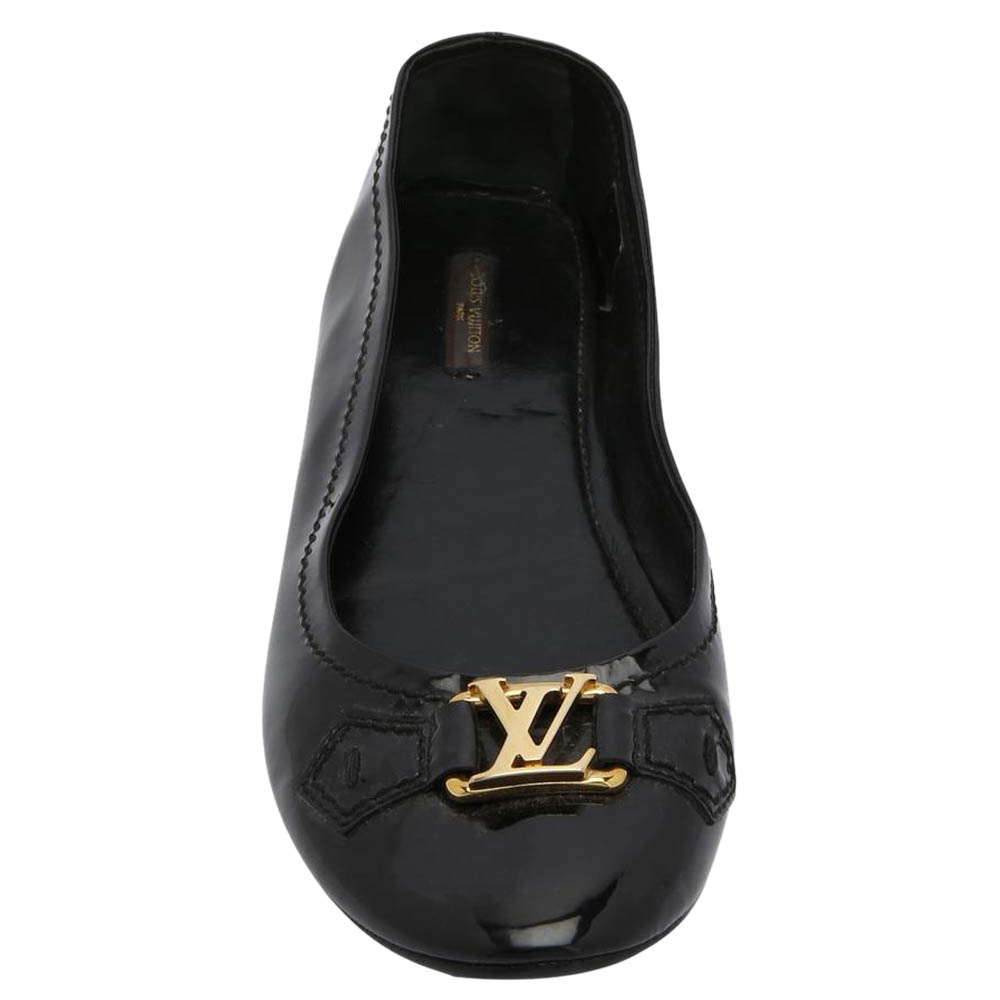 

Louis Vuitton Black Vernis Leather Oxford Ballet Flats Size