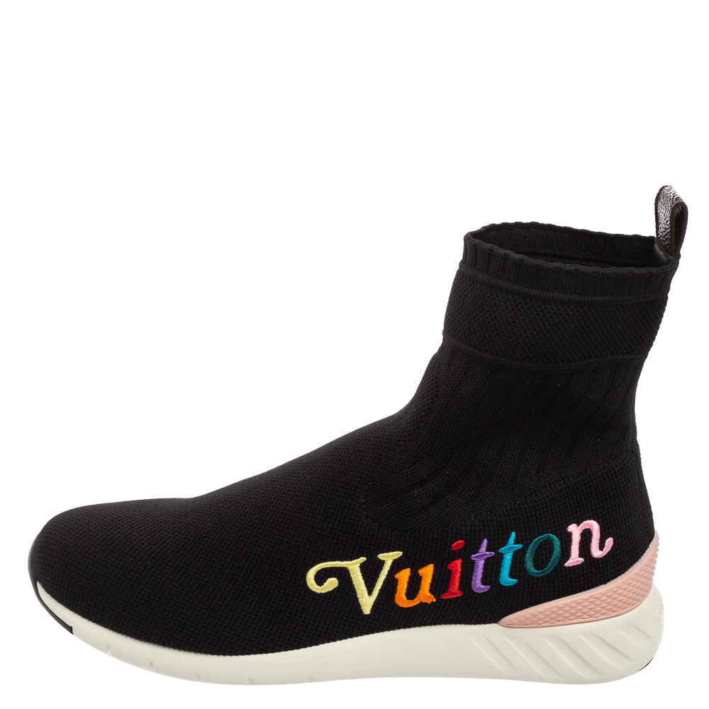 

Louis Vuitton Black Knit Fabric Aftergame High-Top Sneakers Size