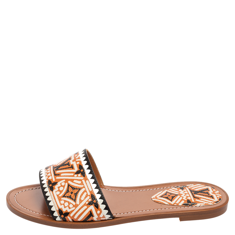 

Louis Vuitton Multicolored Canvas And Leather Lock It Flat Sandals Size, Multicolor