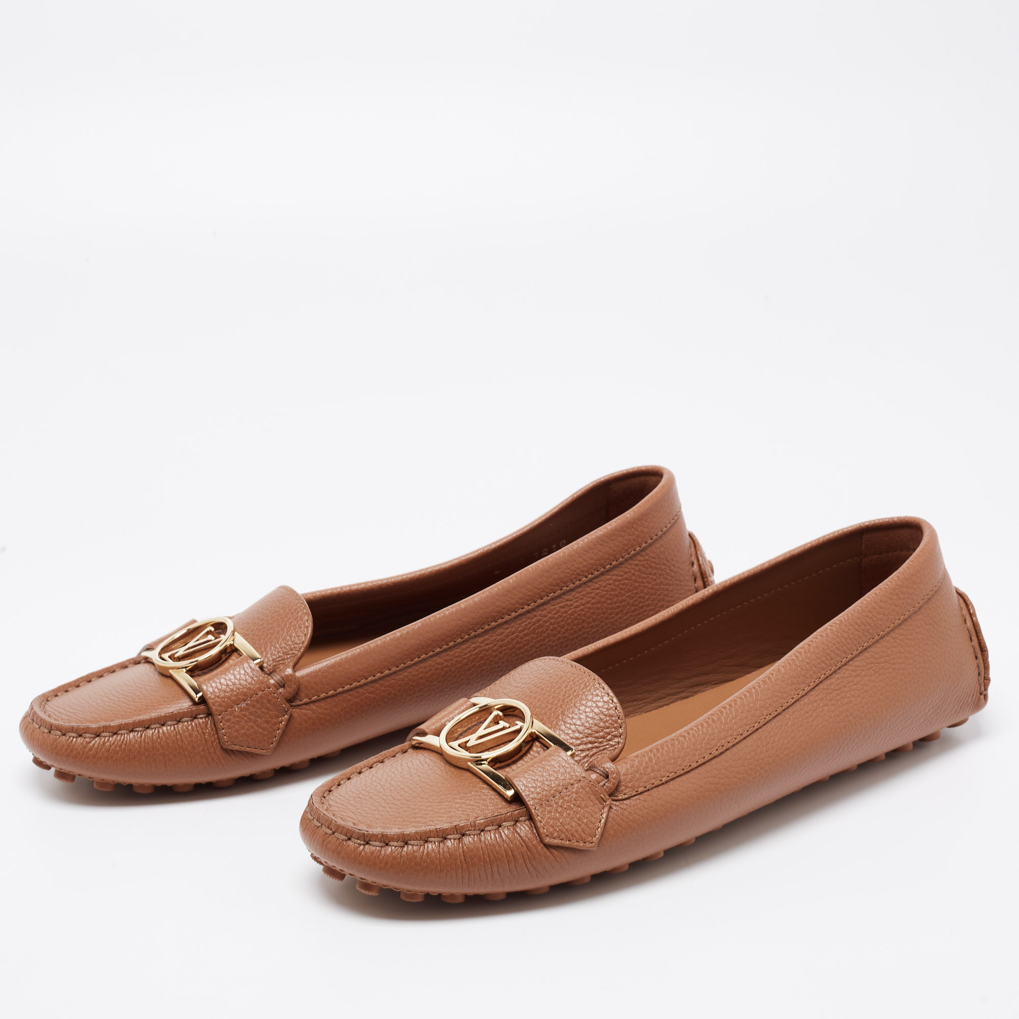 

Louis Vuitton Brown Leather Slip On Loafers Size