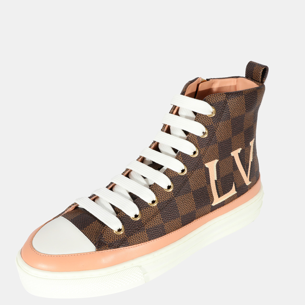 

Louis Vuitton Wmns Damier Ebene Canvas Stellar High Top Sneaker EU, Brown