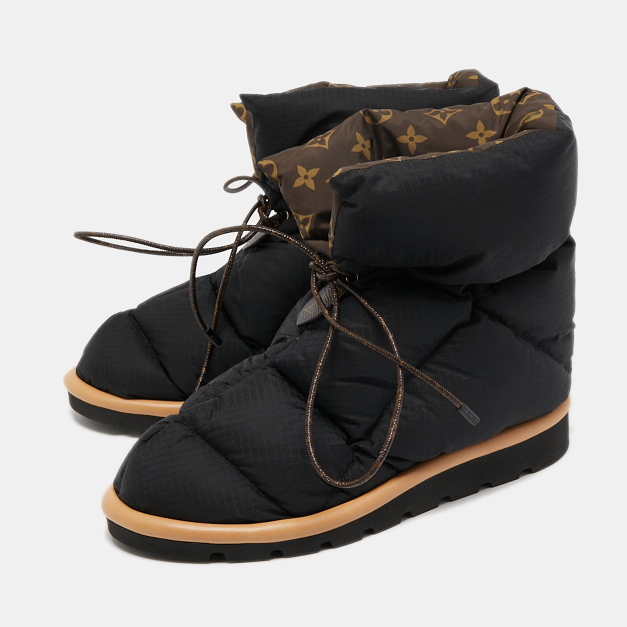 

Louis Vuitton Black Nylon Pillow Comfort Ankle Boots Size