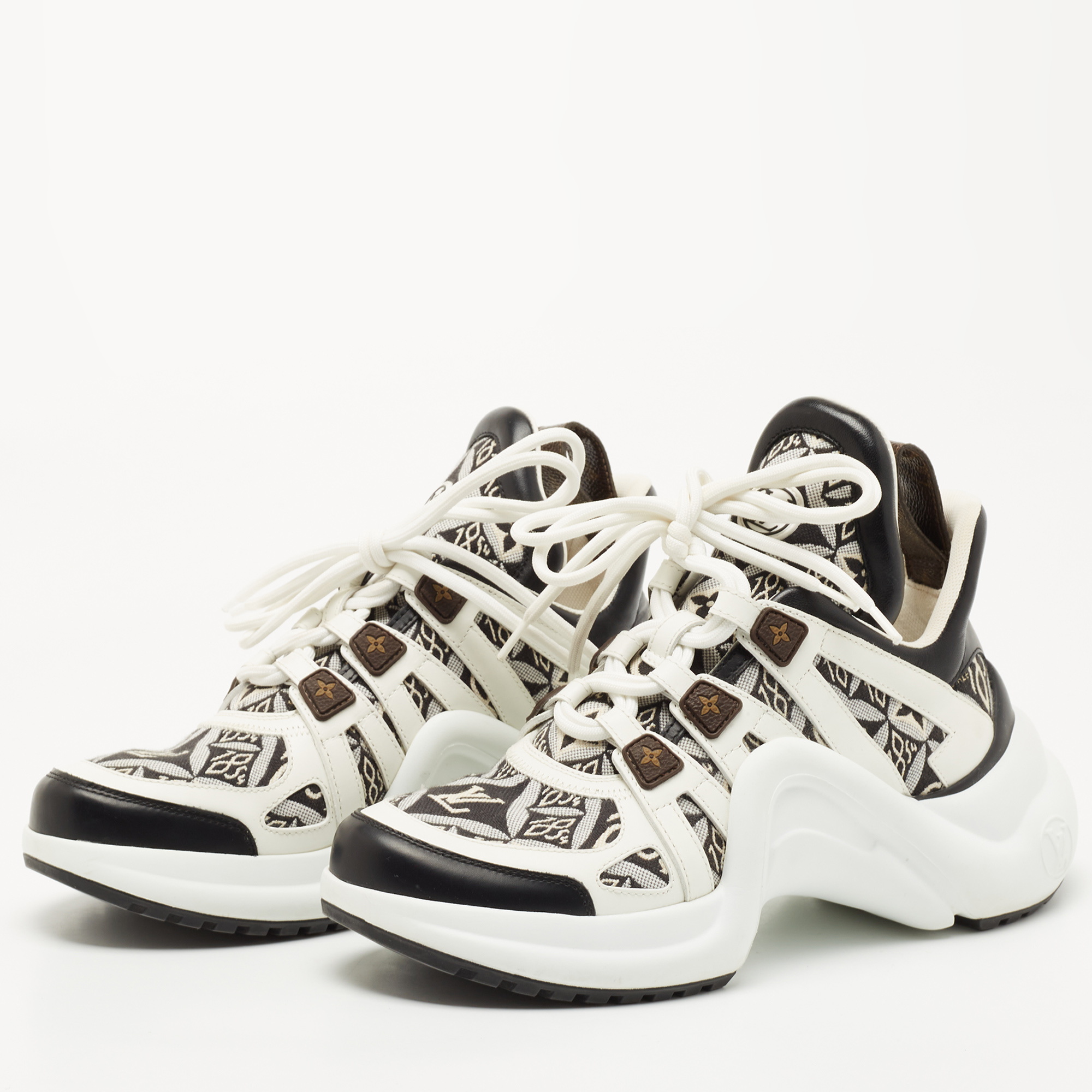 

Louis Vuitton White/Black Canvas and Leather Archlight Sneakers Size, Multicolor