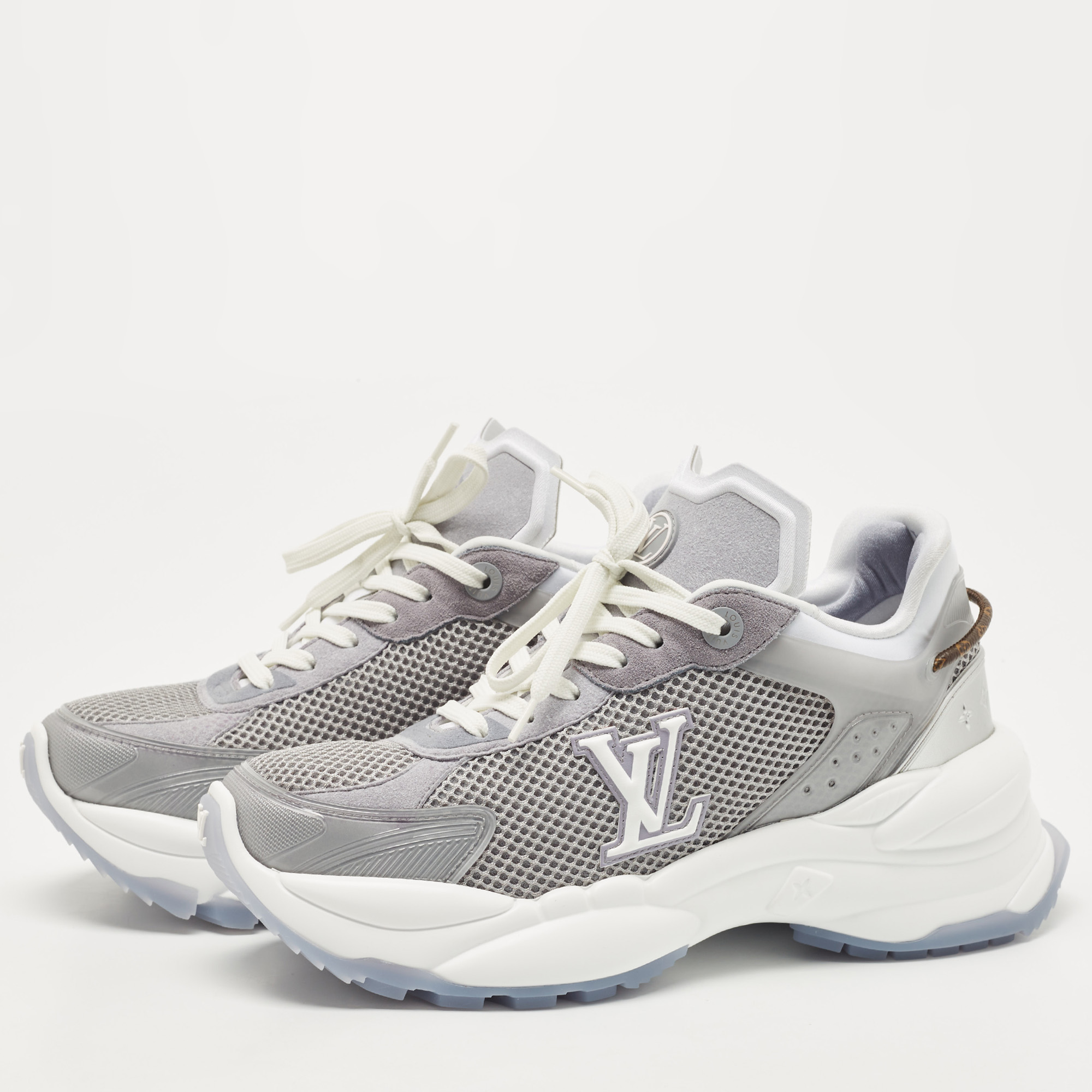 

Louis Vuitton Grey PVC and Mesh Low Top Sneakers Size