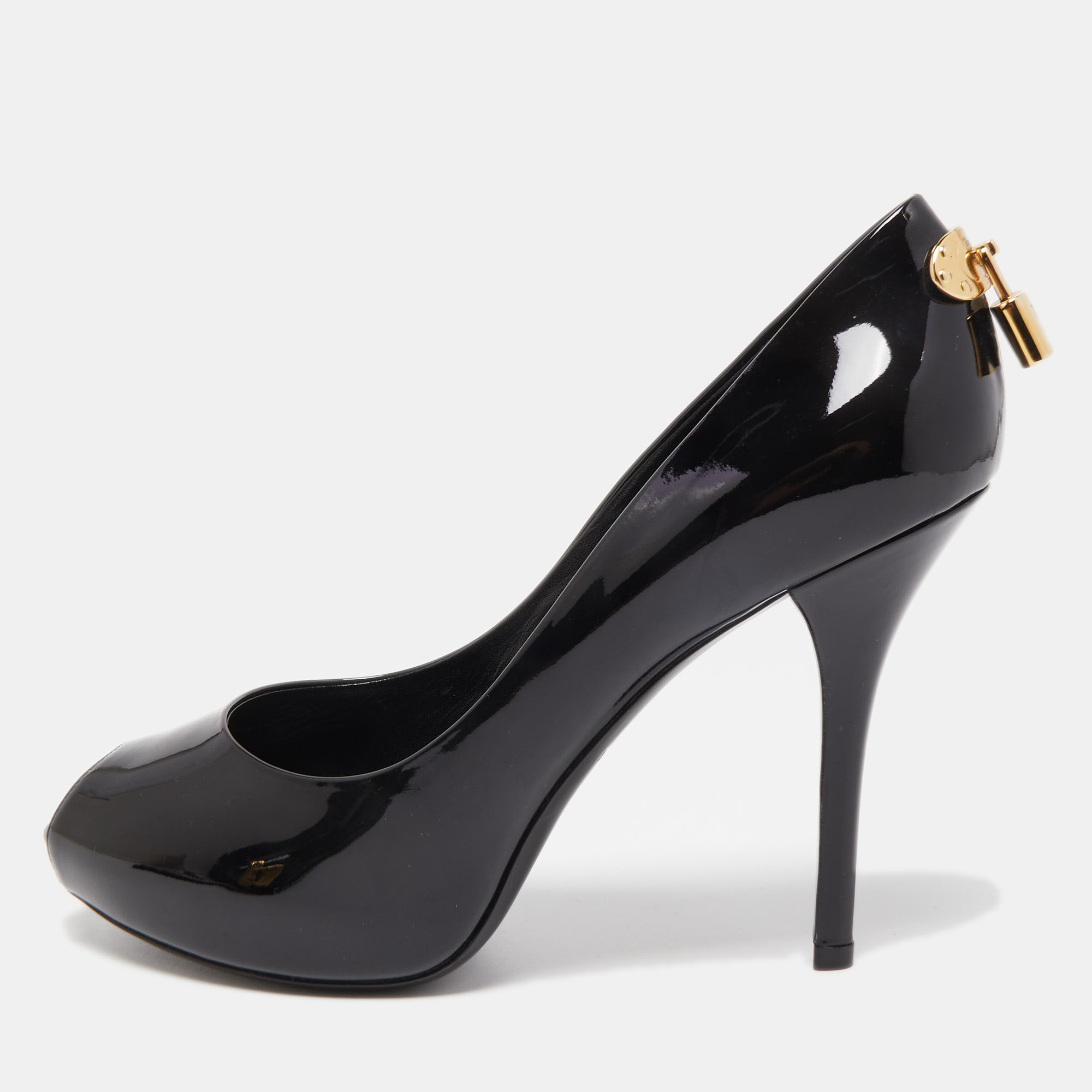 Louis Vuitton patent bow monogram kitten heels size 36.5 US6.5 VINTAGE  NO0096