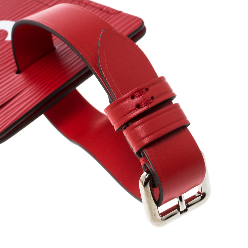 Louis Vuitton Red Epi Leather X Supreme Luggage Tag Louis Vuitton | TLC