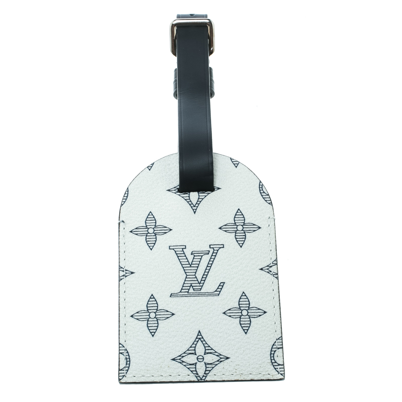 

Louis Vuitton White/Blue Savane Monogram Canvas and Leather Chapman Brothers Rhino Luggage Tag