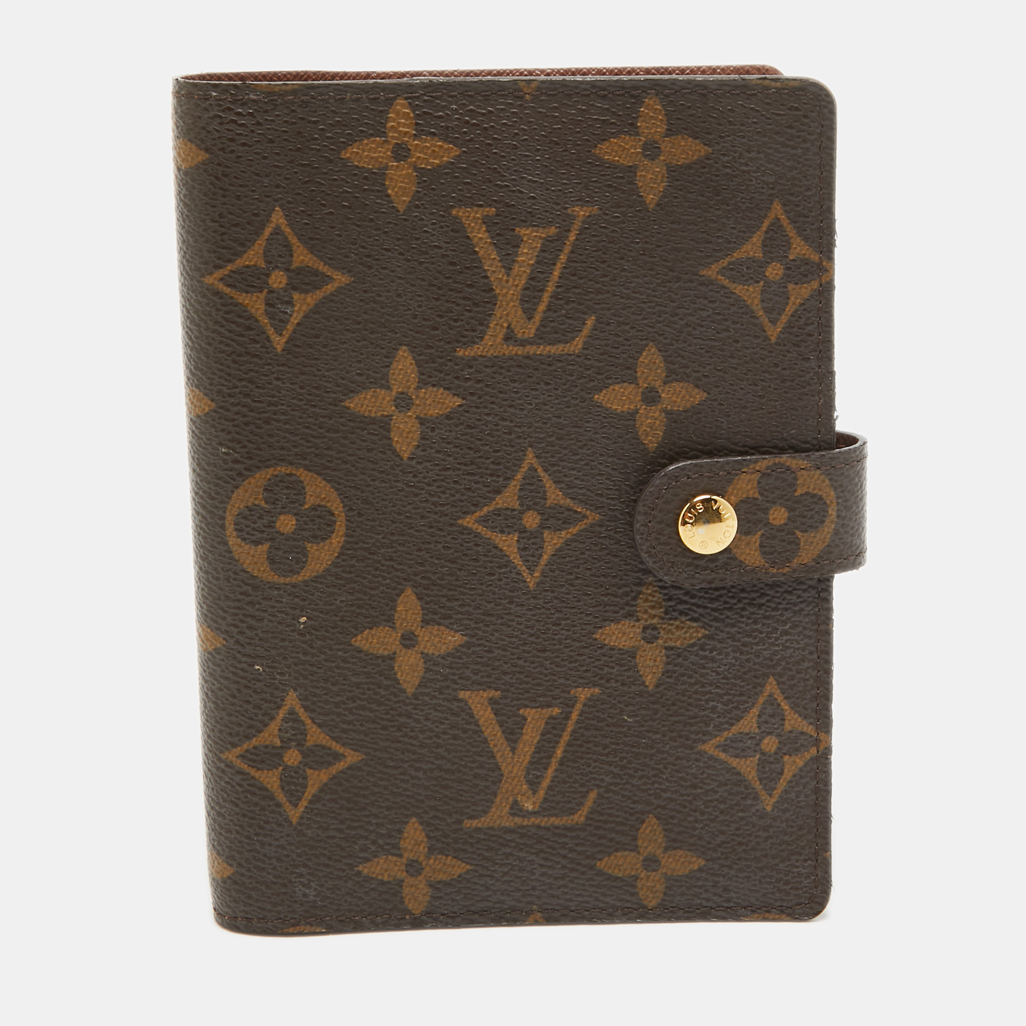 

Louis Vuitton Monogram Canvas Small Ring Agenda Cover, Brown