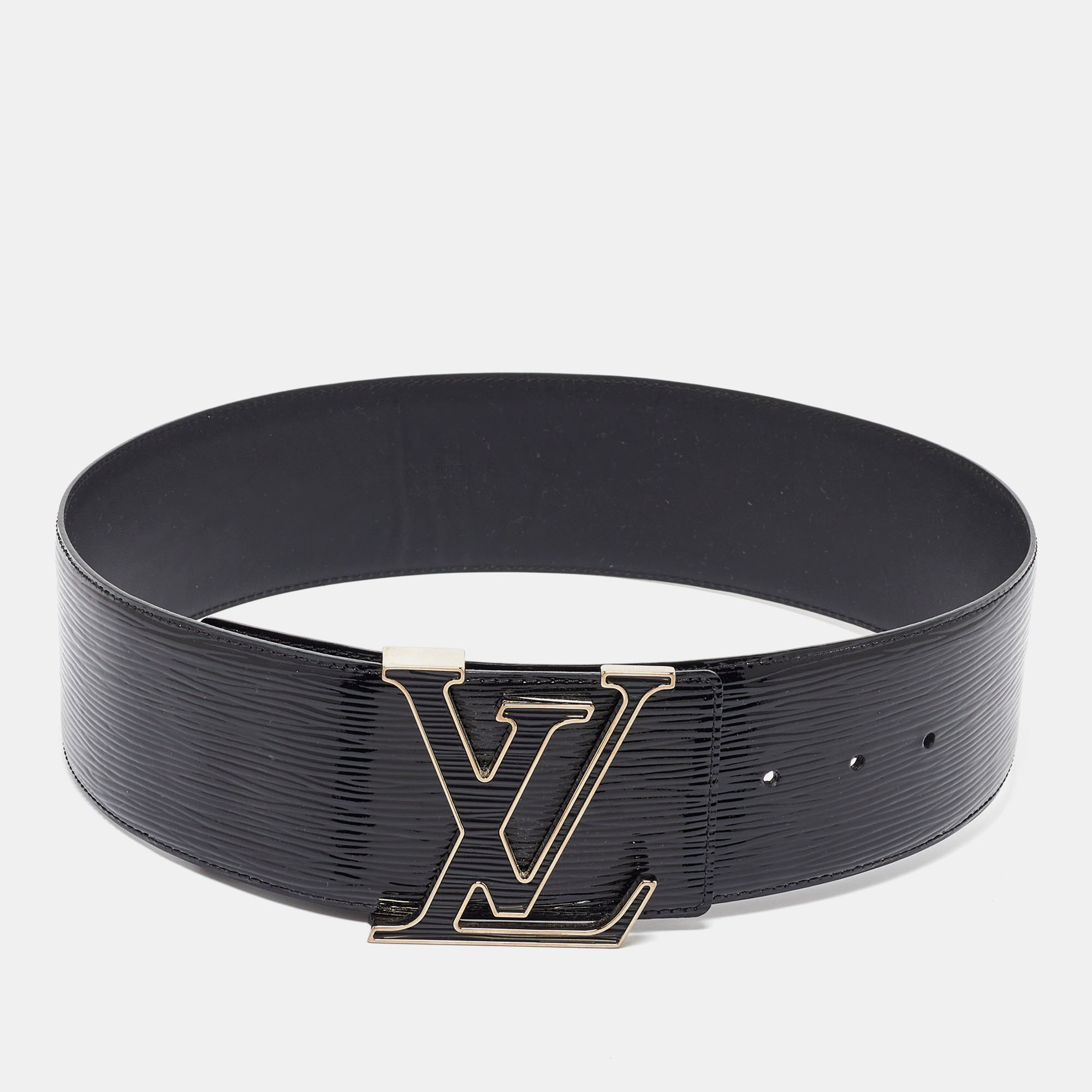 

Louis Vuitton Black Electric Epi Leather LV Initiales Waist Belt