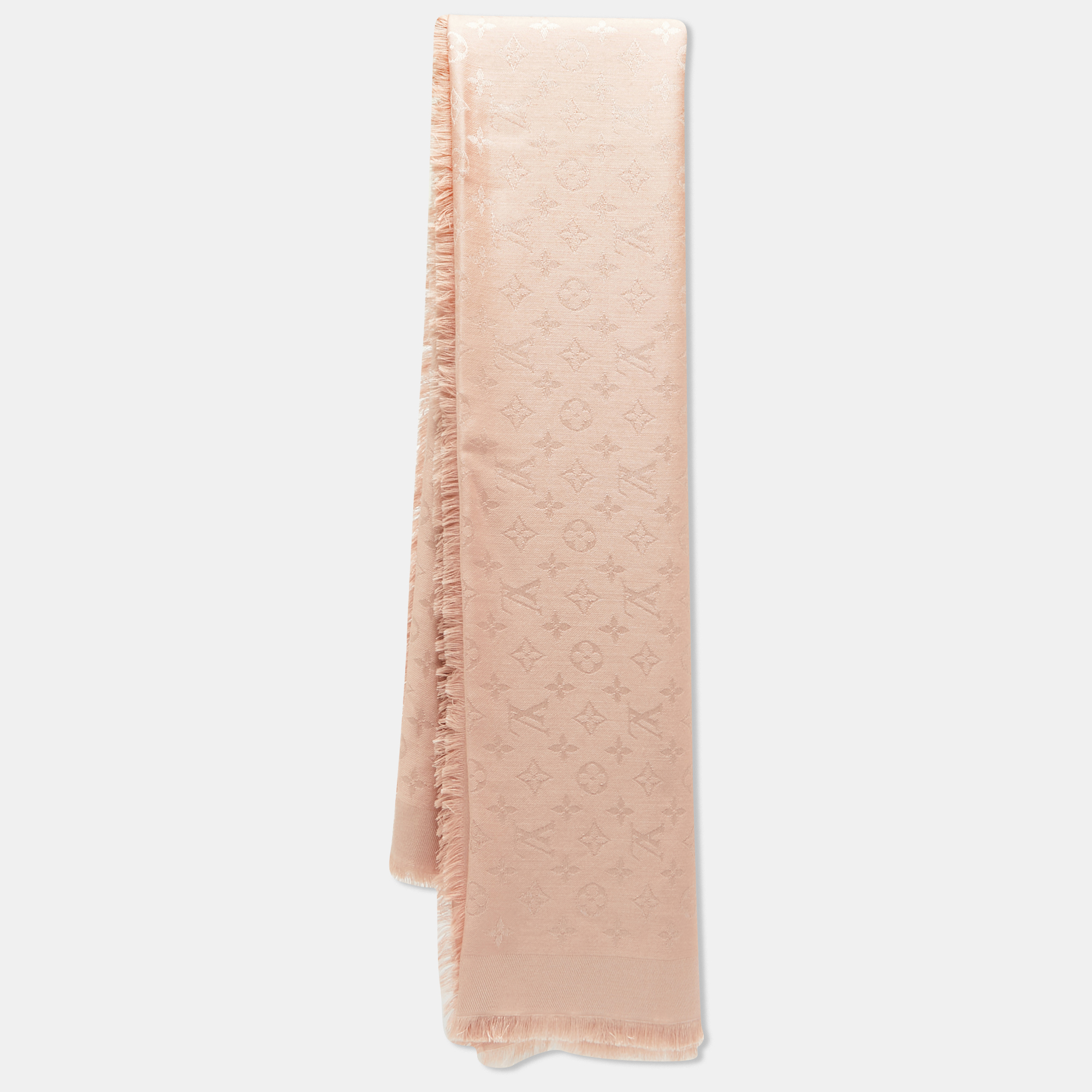 

Louis Vuitton Pink Monogram Silk Blend Classic Shawl