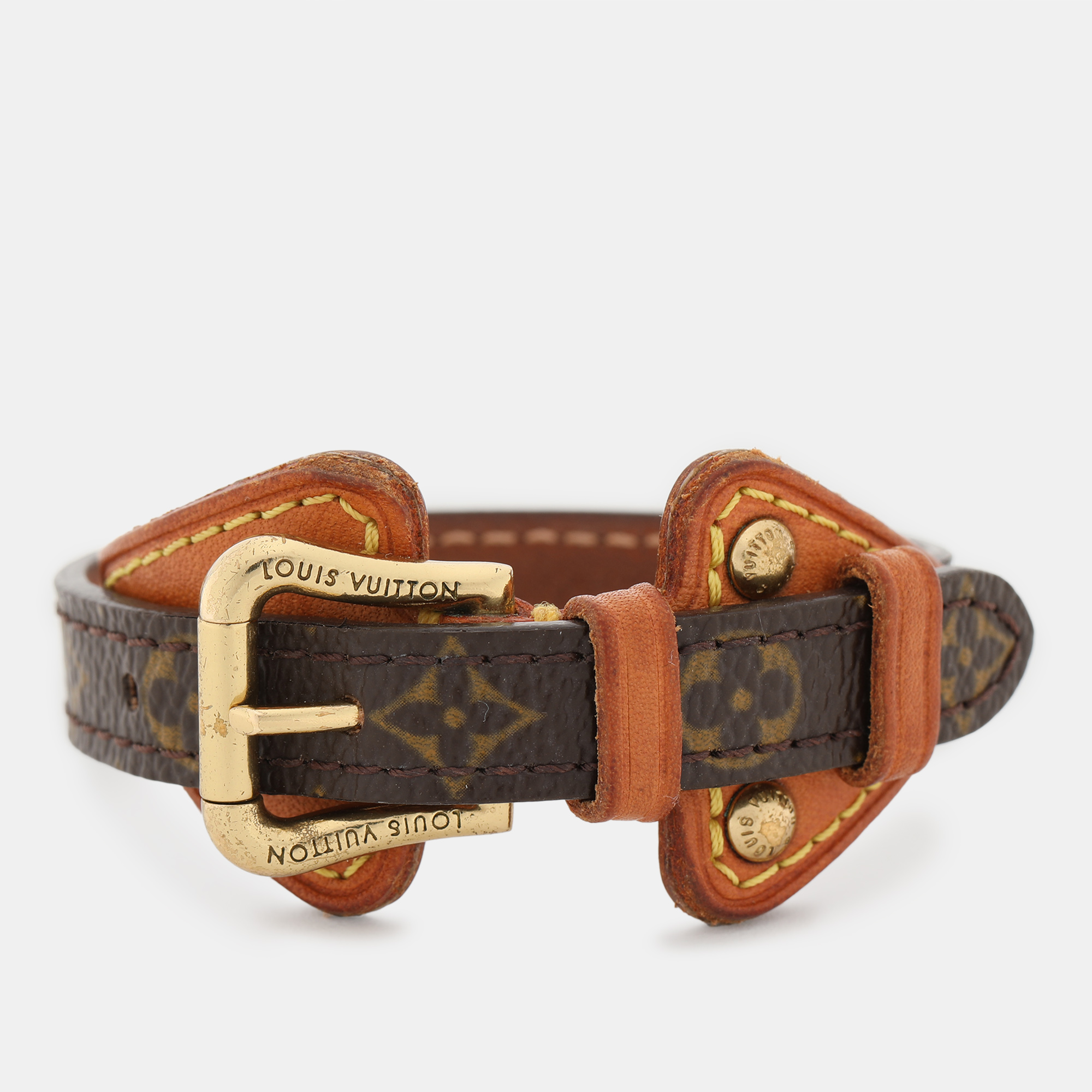 

Louis Vuitton Brown Monogram Canvas and Leather Theda Bracelet