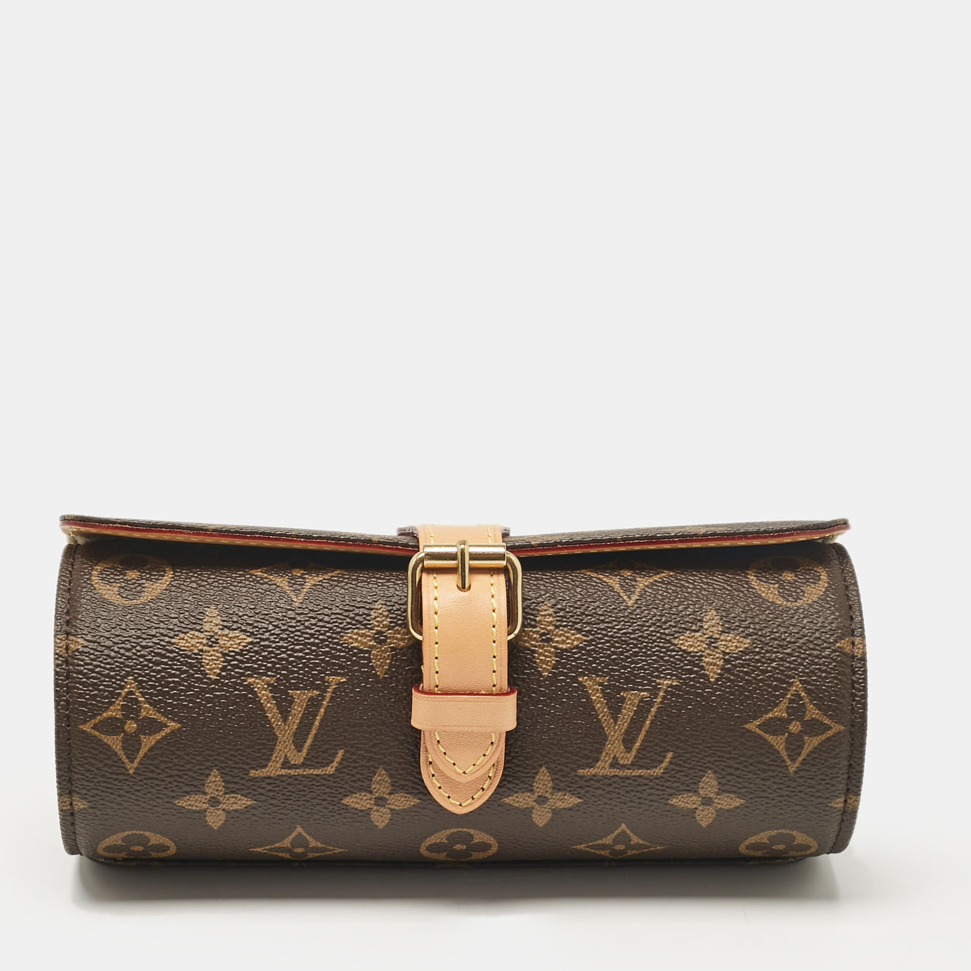 

Louis Vuitton Monogram Canvas 3 Watch Case, Black