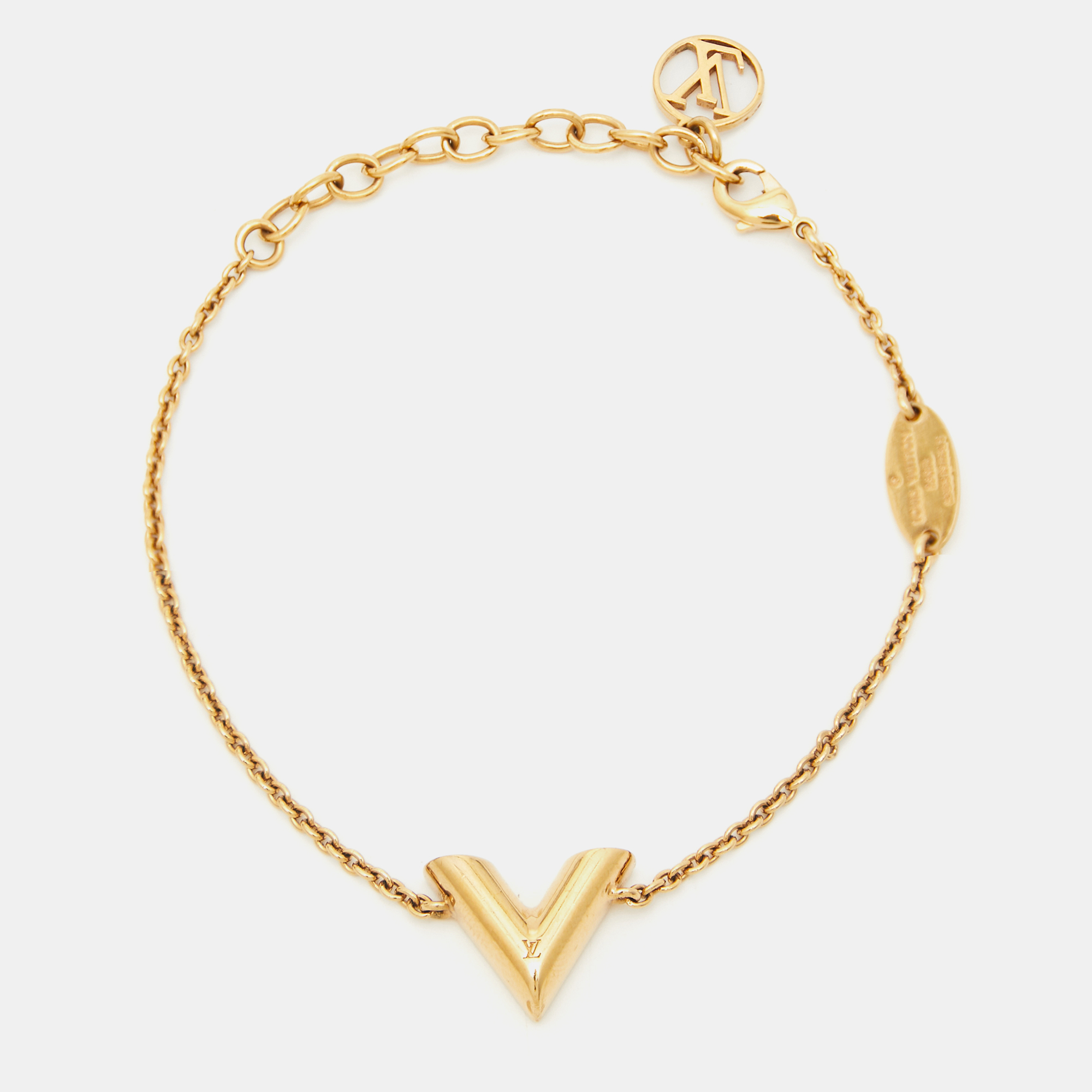 

Louis Vuitton Essential V Gold Tone Chain Link Bracelet