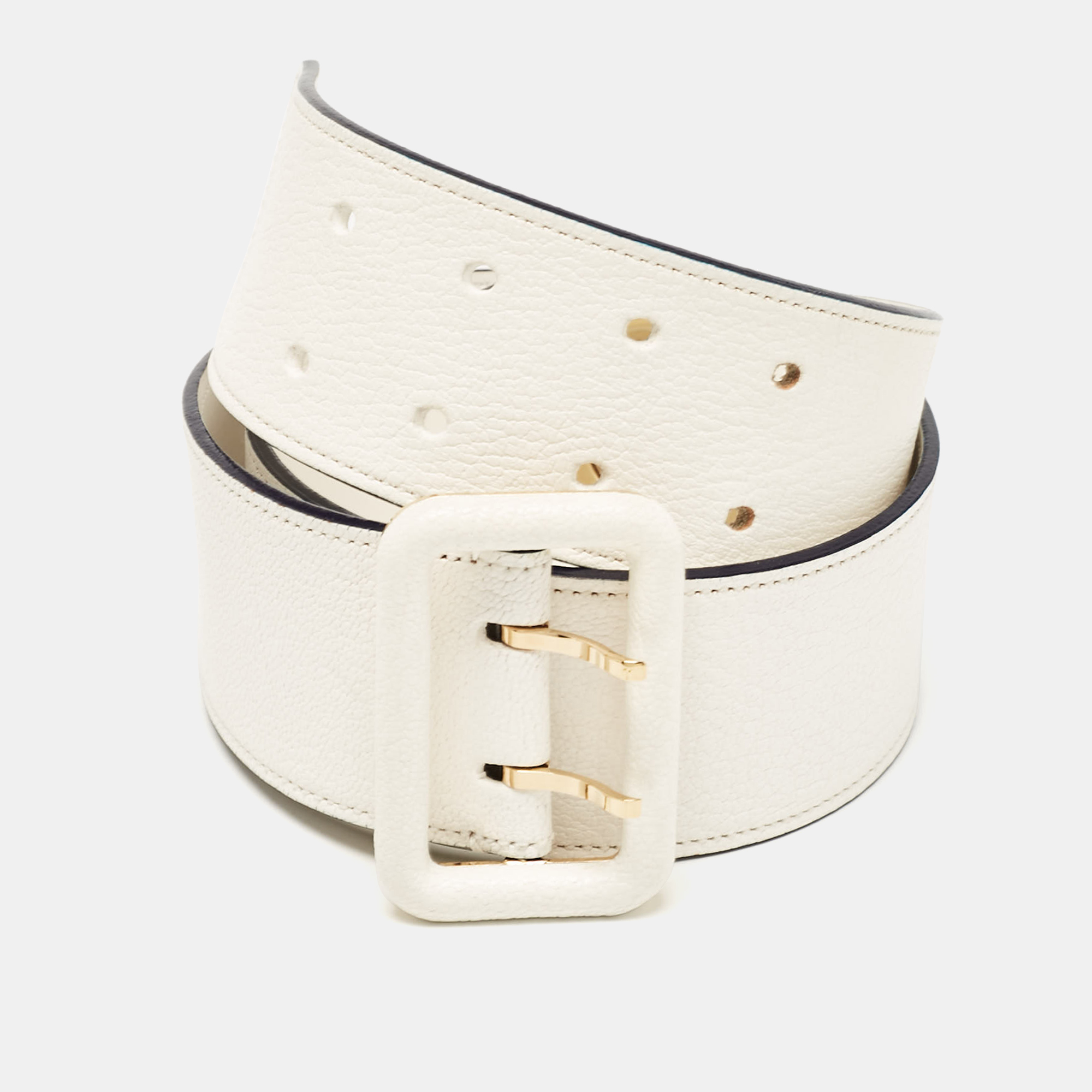 

Louis Vuitton White Taurillon Leather Sun Tulle Charade Belt