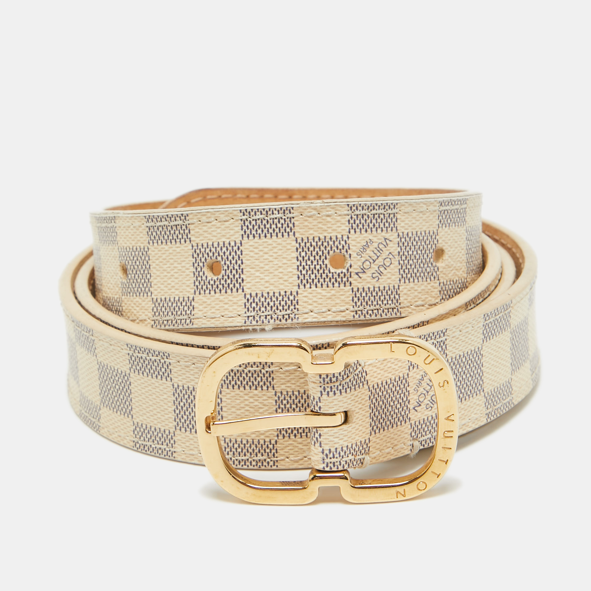 

Louis Vuitton Damier Azur Canvas Mini Belt 90CM, Blue