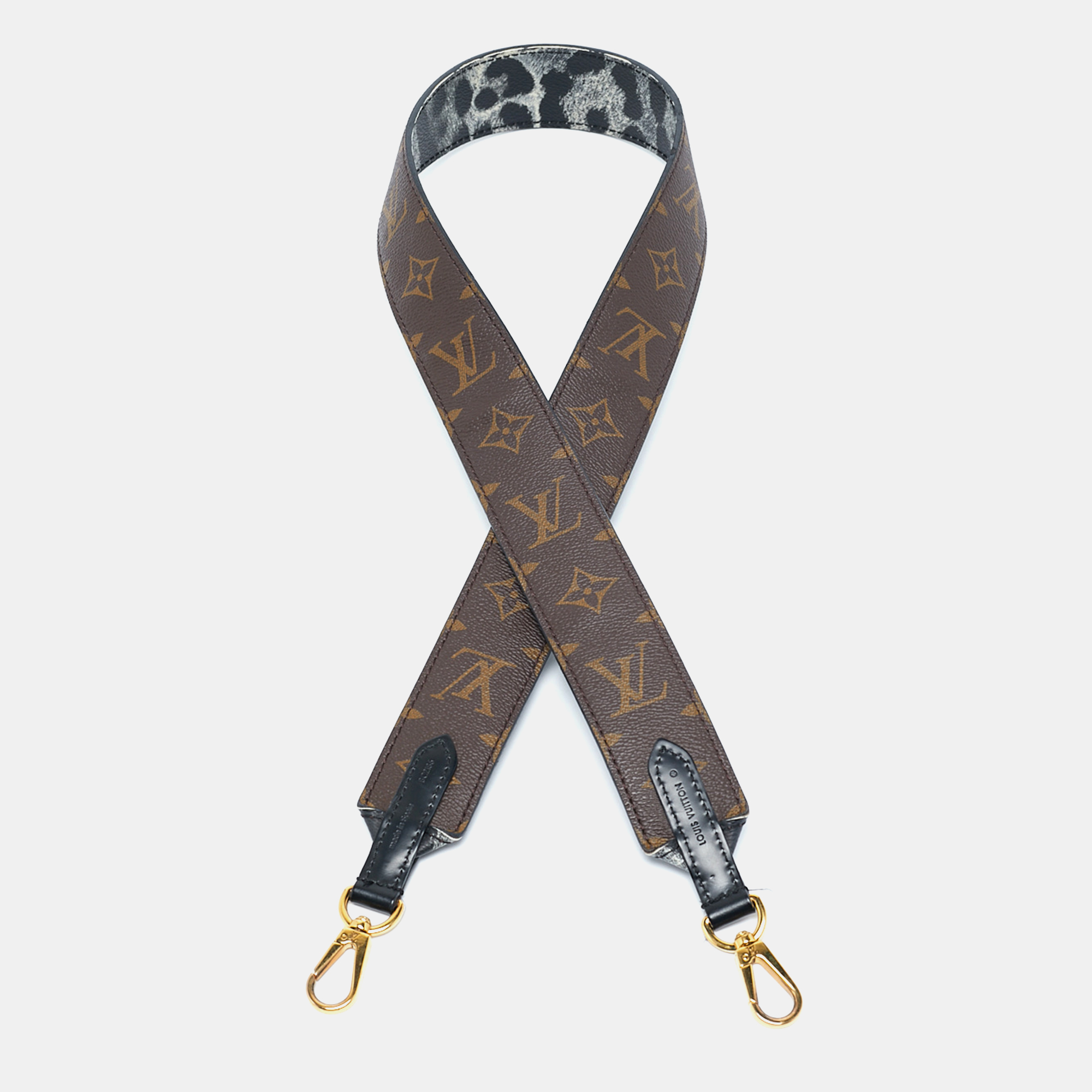

Louis Vuitton Monogram Canvas and Leopard Print Leather Shoulder Bag Strap, Brown